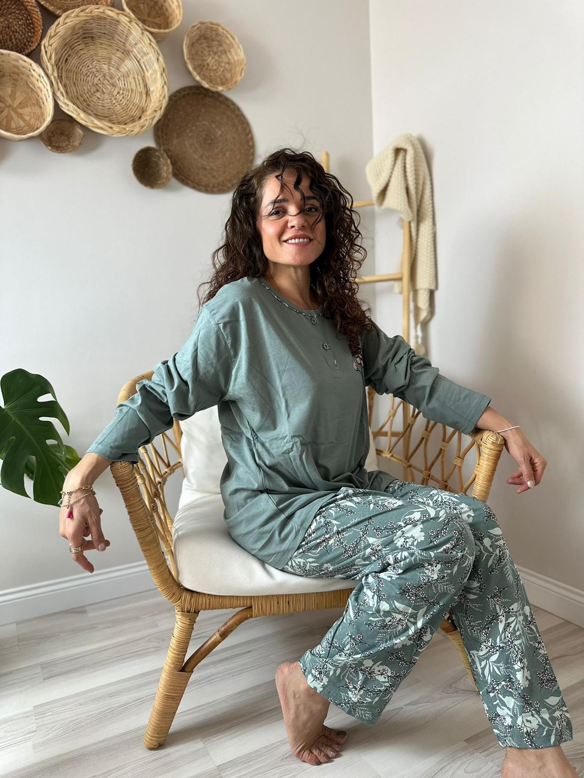 ışılay uzun kol pijama takımı