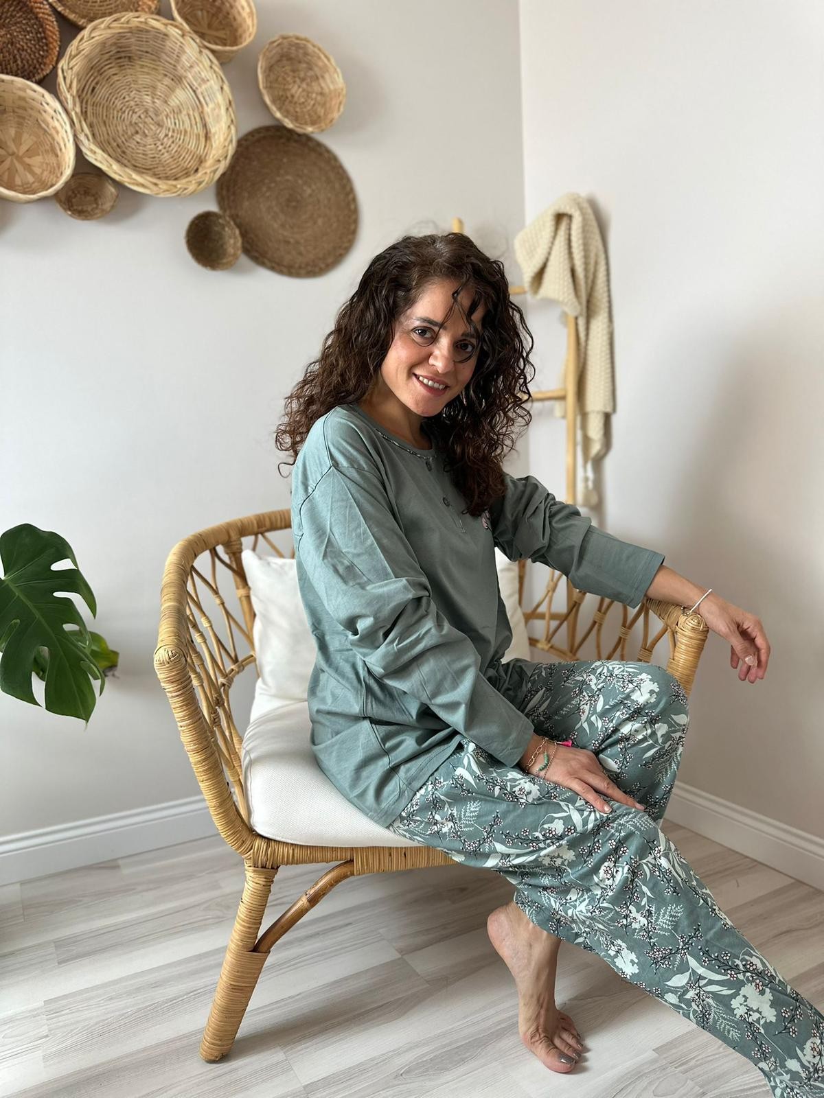 ışılay uzun kol pijama takımı