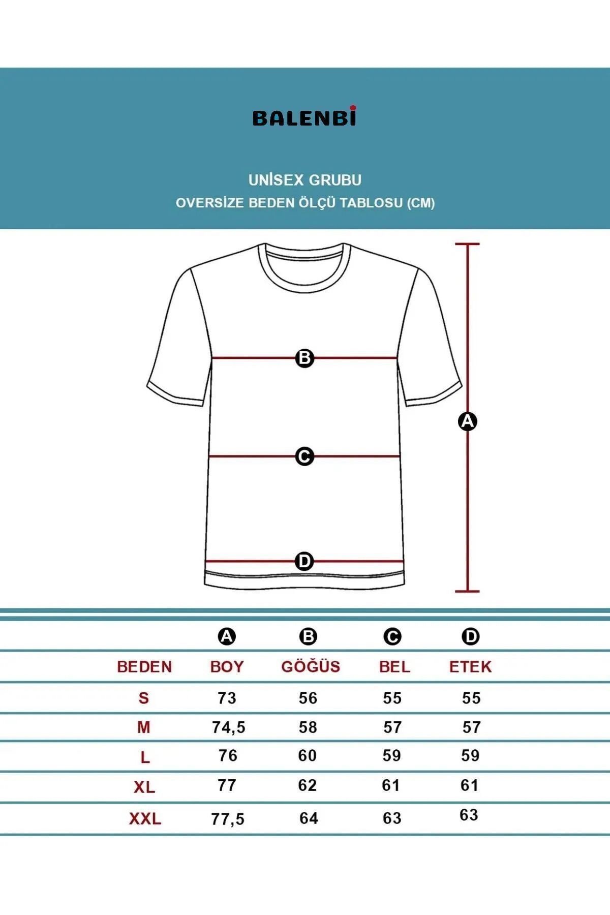 Balenbi Unisex Pis Yaka Basic Eteği Armalı Oversize Kalıp Tişört 1014 - Turkuaz