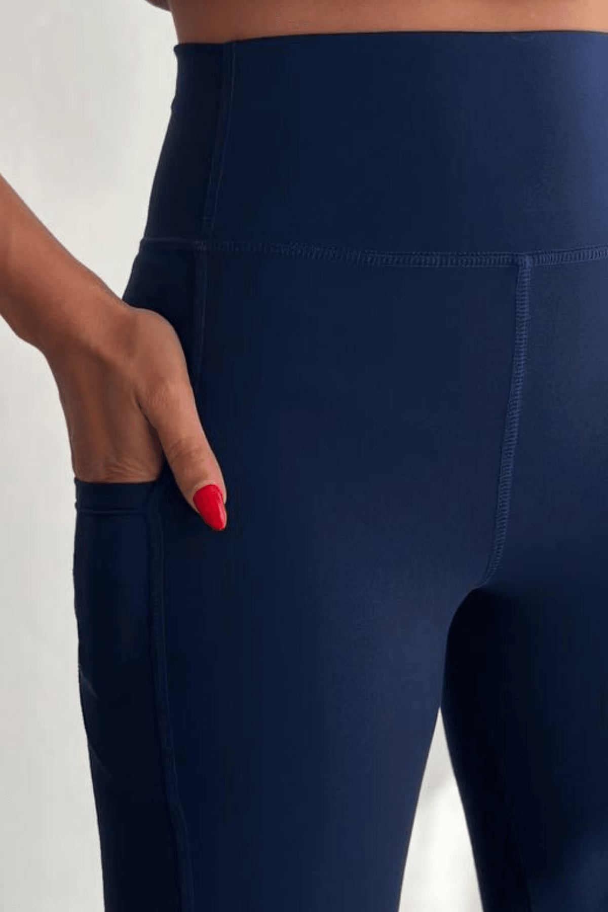 Balenbi Haute Kadın Yüksek Bel Toparlayıcı Çift Cepli Leggings Fitness Tayt 1090 - Lacivert