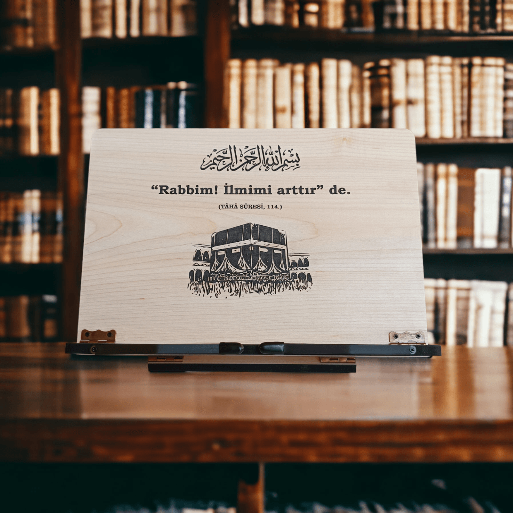 Kitap Okuma Standı Masaüstü Ahşap Kuran Rahlesi Tablet Tutucu