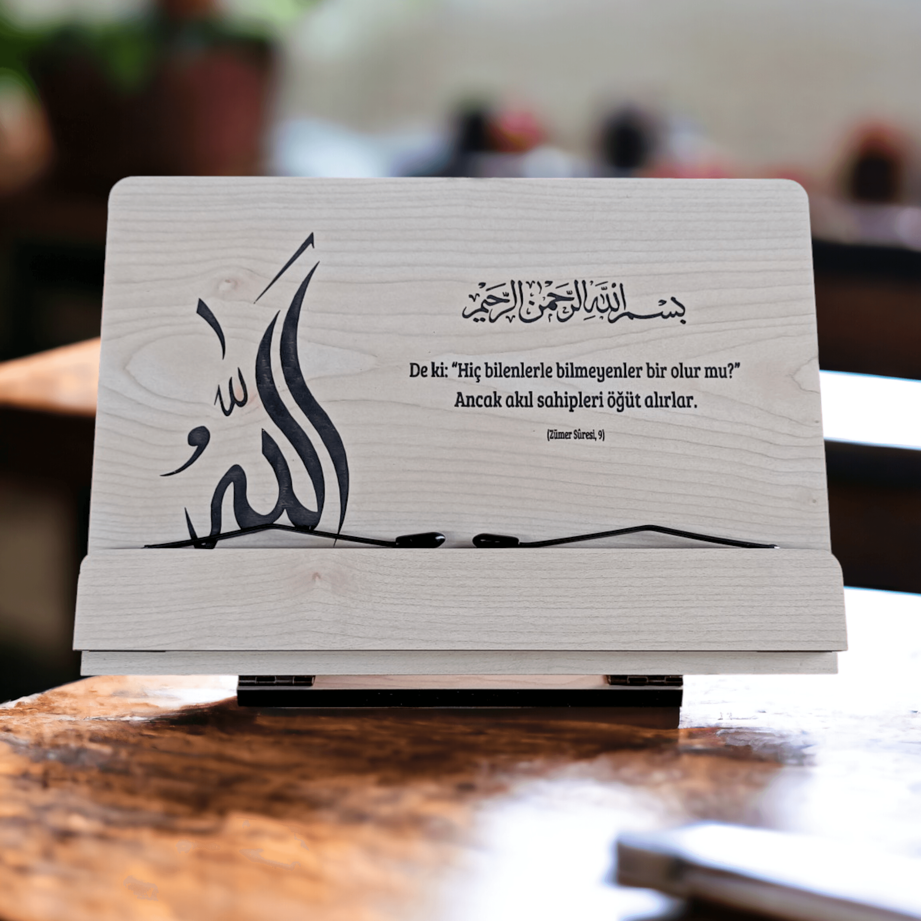 Kitap Okuma Standı Masaüstü Ahşap Kuran Rahlesi Tablet Tutucu