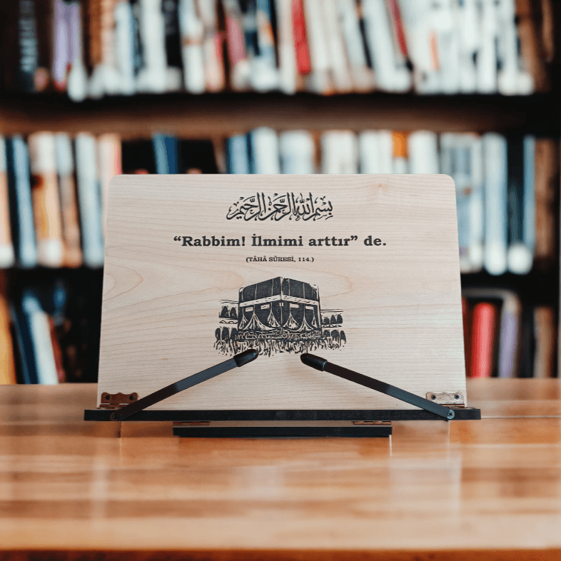 Kitap Okuma Standı Masaüstü Ahşap Kuran Rahlesi Tablet Tutucu