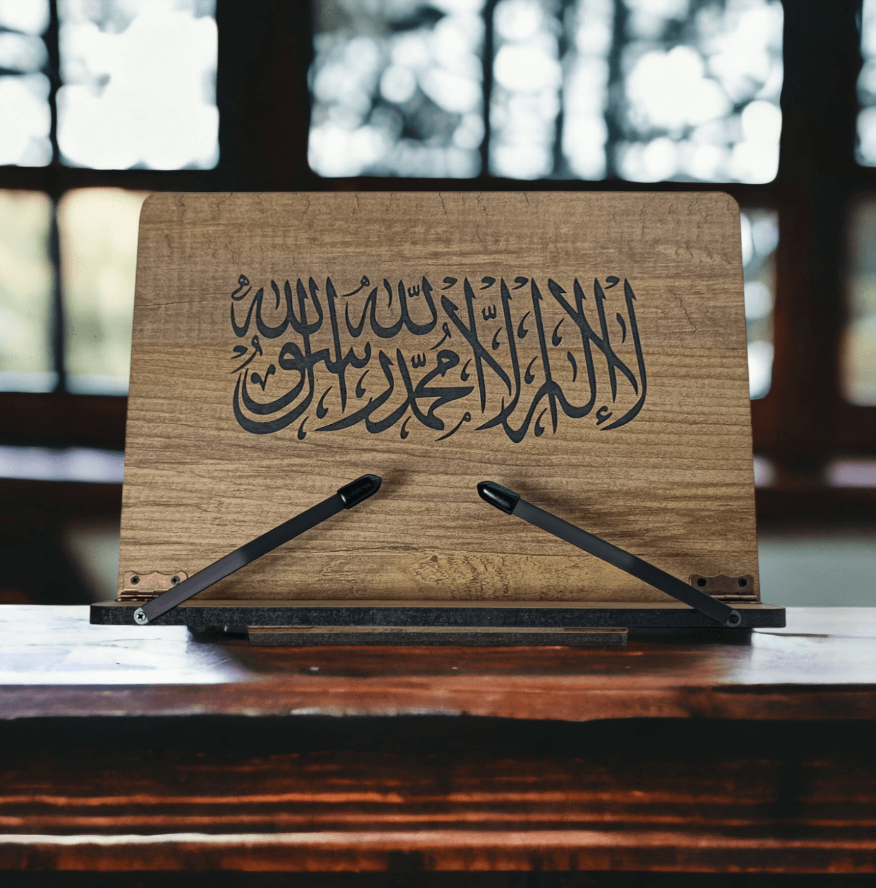 Kitap Okuma Standı Masaüstü Ahşap Kuran Rahlesi Tablet Tutucu