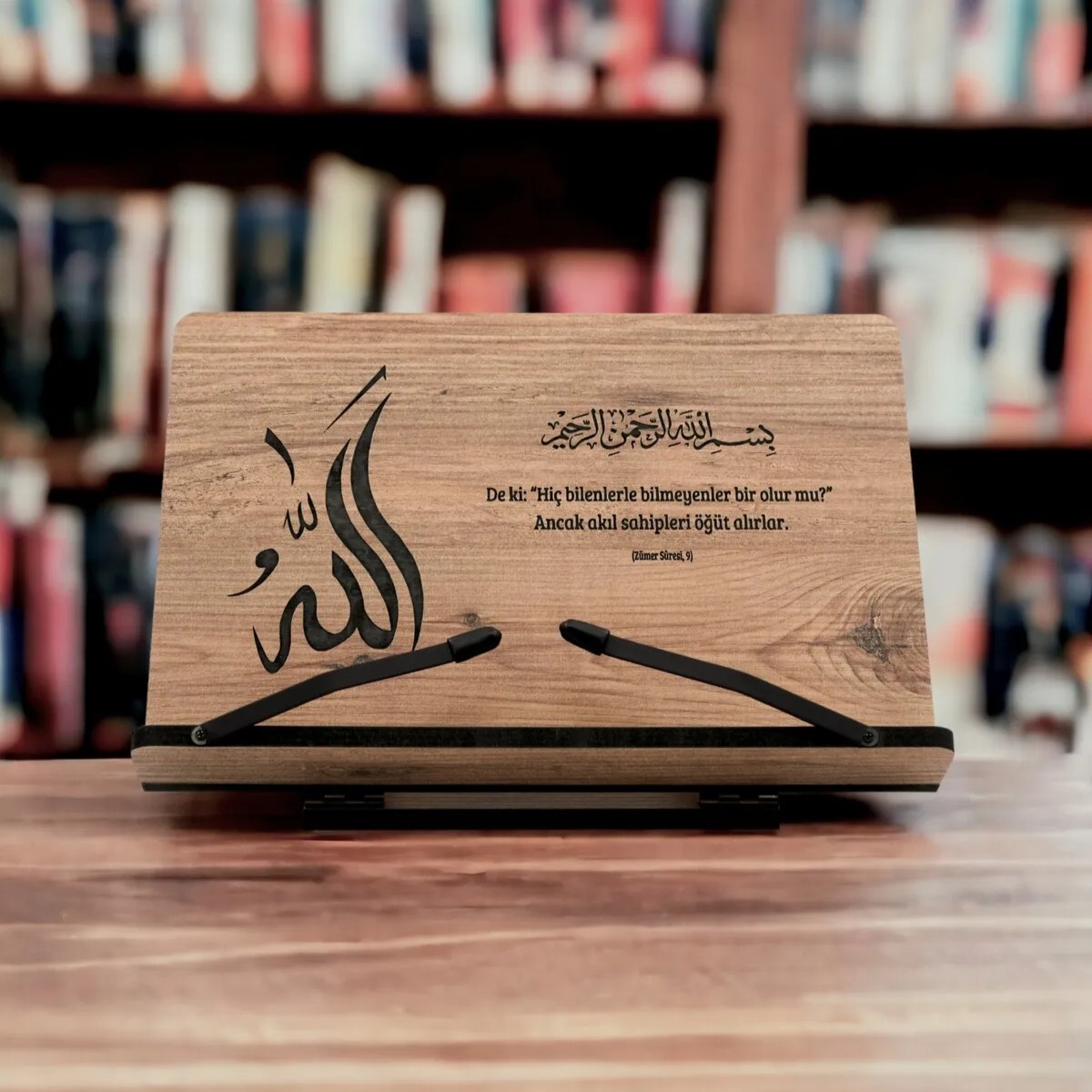 Kitap Okuma Standı Masaüstü Ahşap Kuran Rahlesi Tablet Tutucu