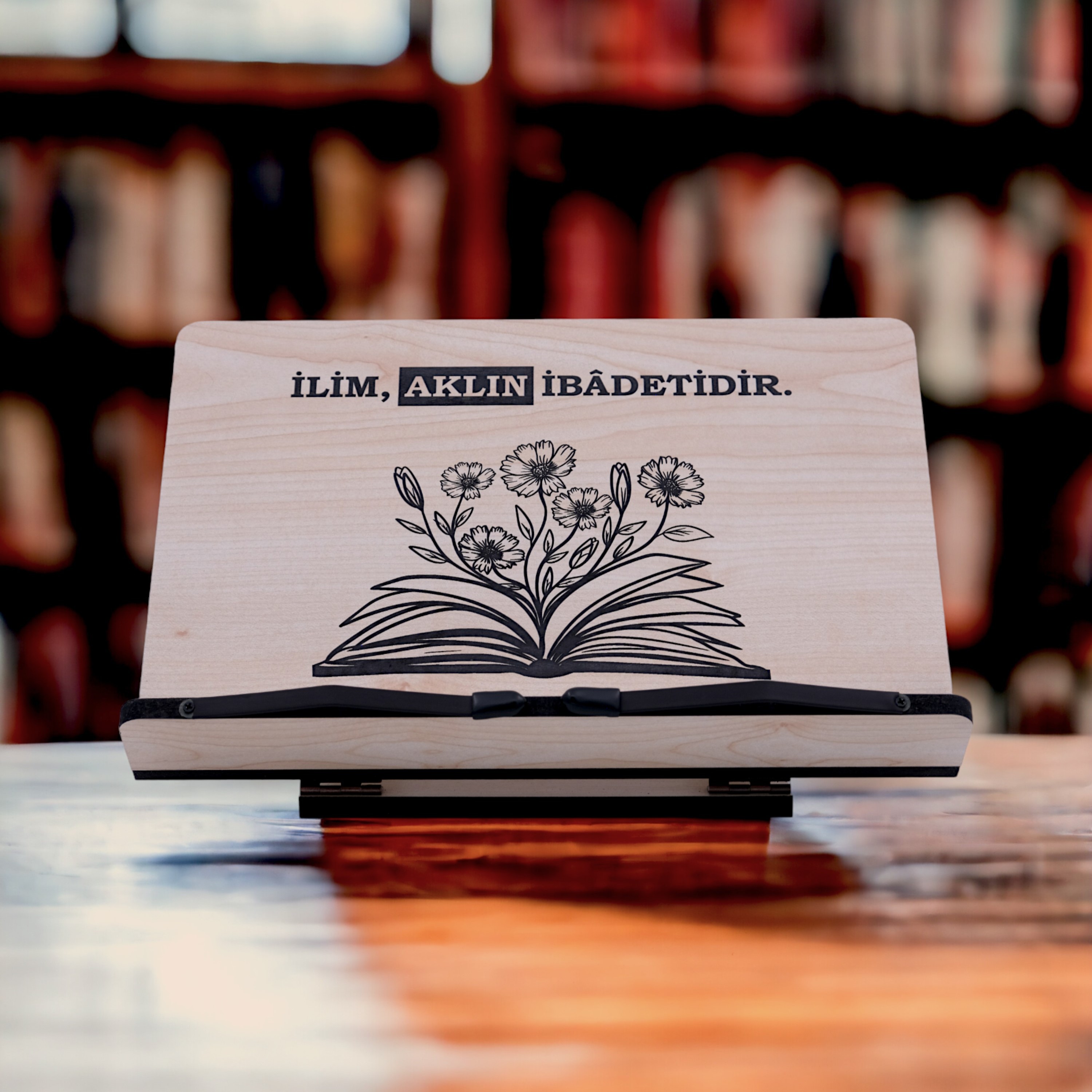 Kitap Okuma Standı Masaüstü Ahşap Kuran Rahlesi Tablet Tutucu