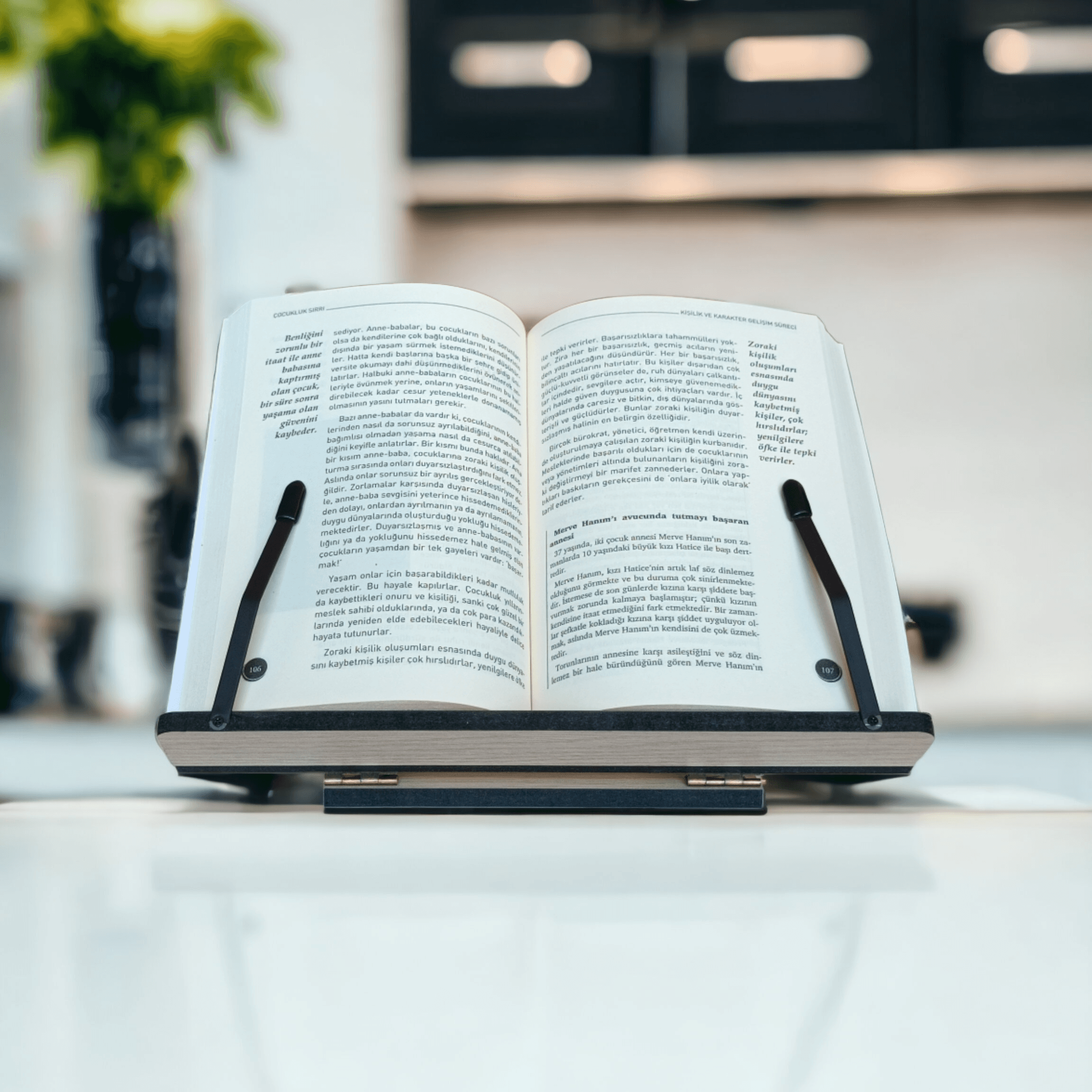 Kitap Okuma Standı Masaüstü Ahşap Kuran Rahlesi Tablet Tutucu