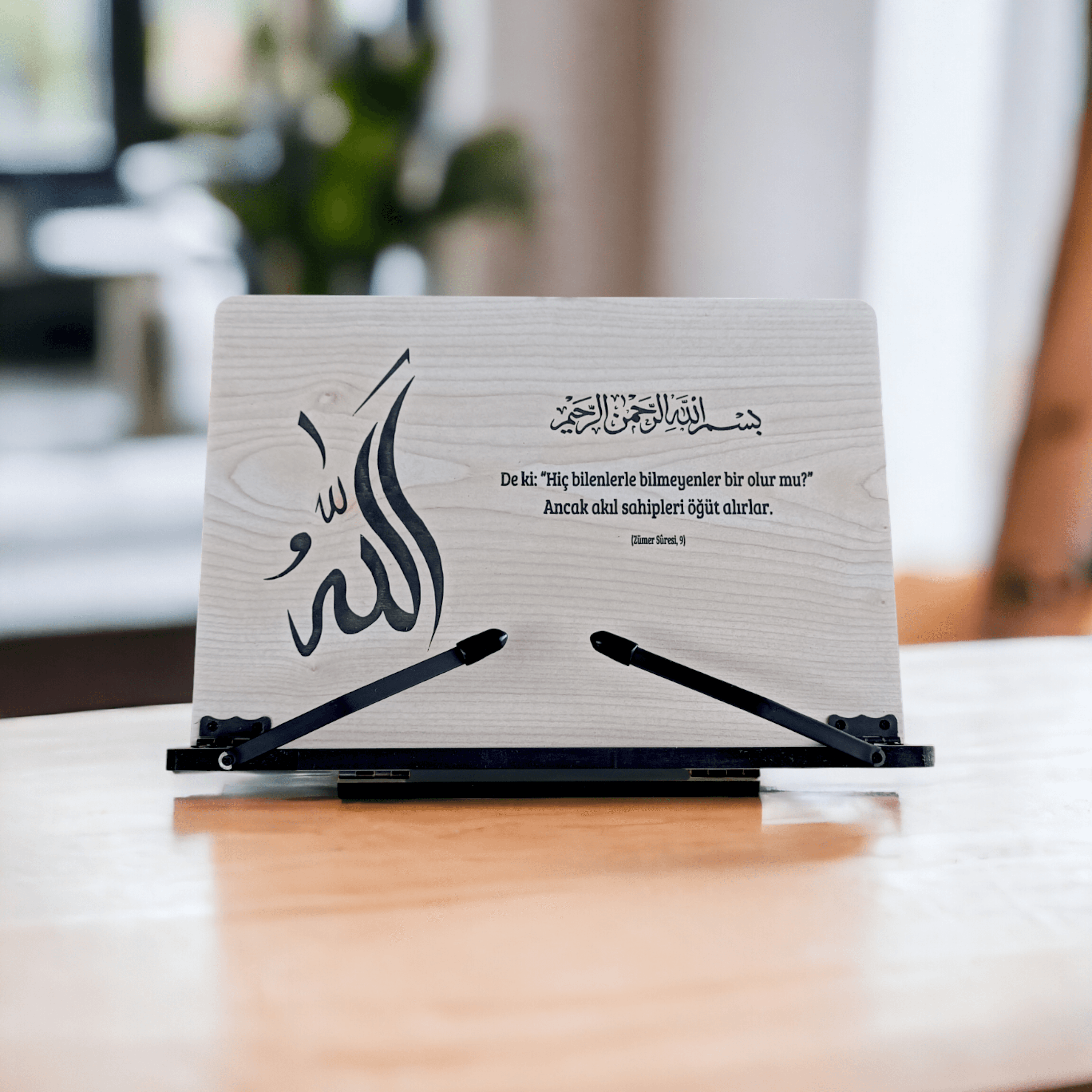 Kitap Okuma Standı Masaüstü Ahşap Kuran Rahlesi Tablet Tutucu
