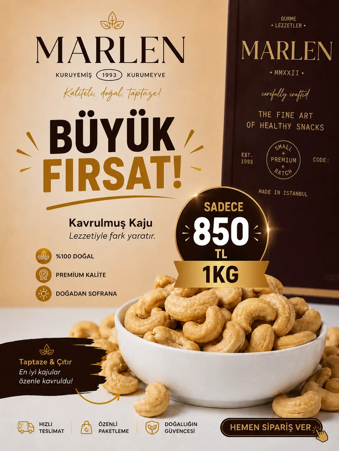 Kavrulmuş Kaju 1 KG