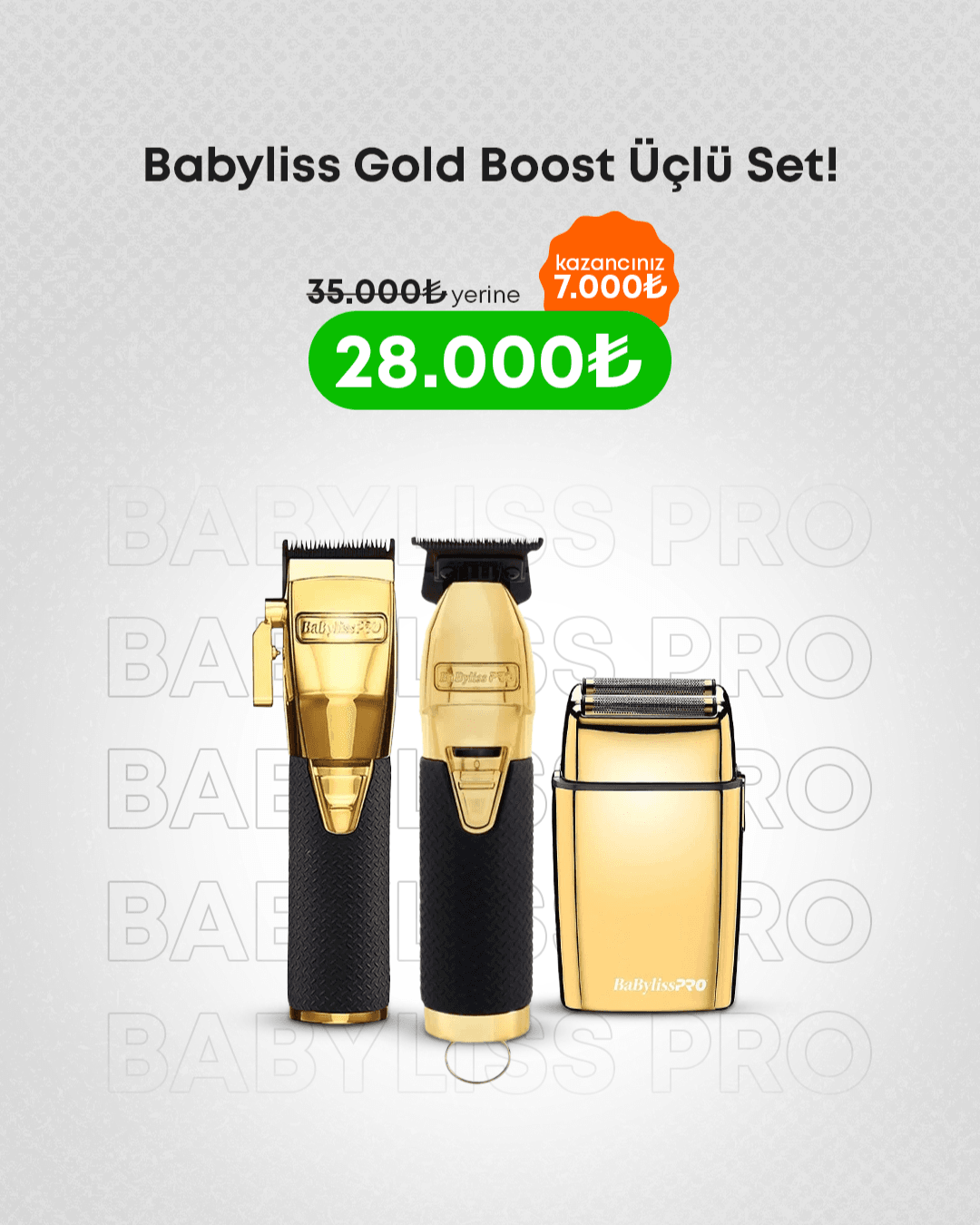 Babyliss Gold Boost+ Üçlü Set!