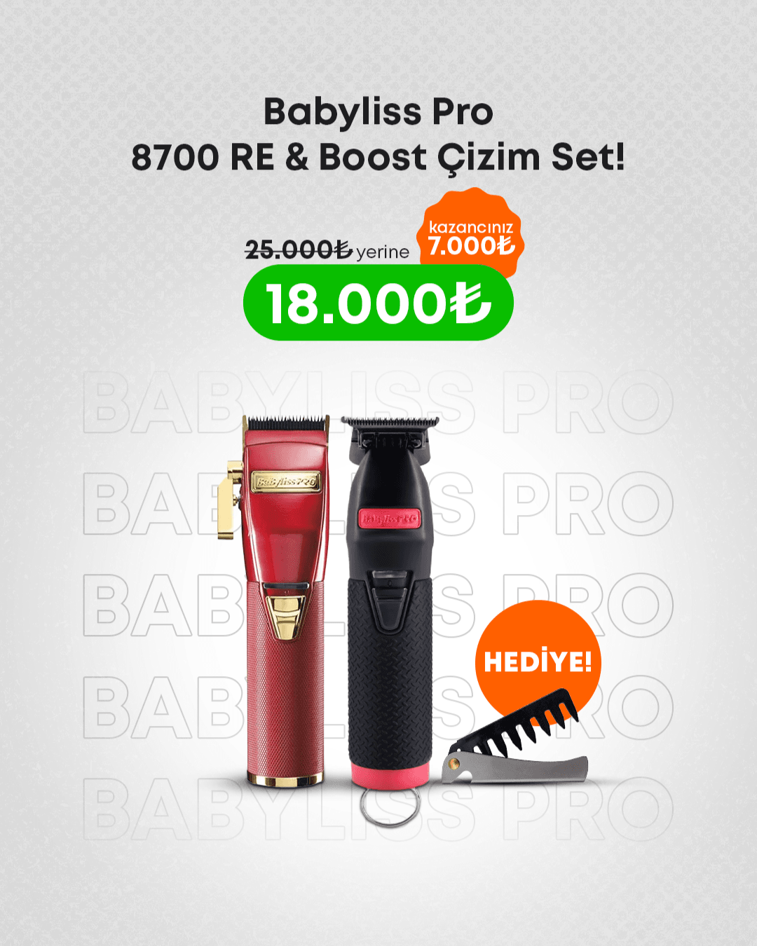 Babyliss Pro 8700RE & Boost Çizim Set!
