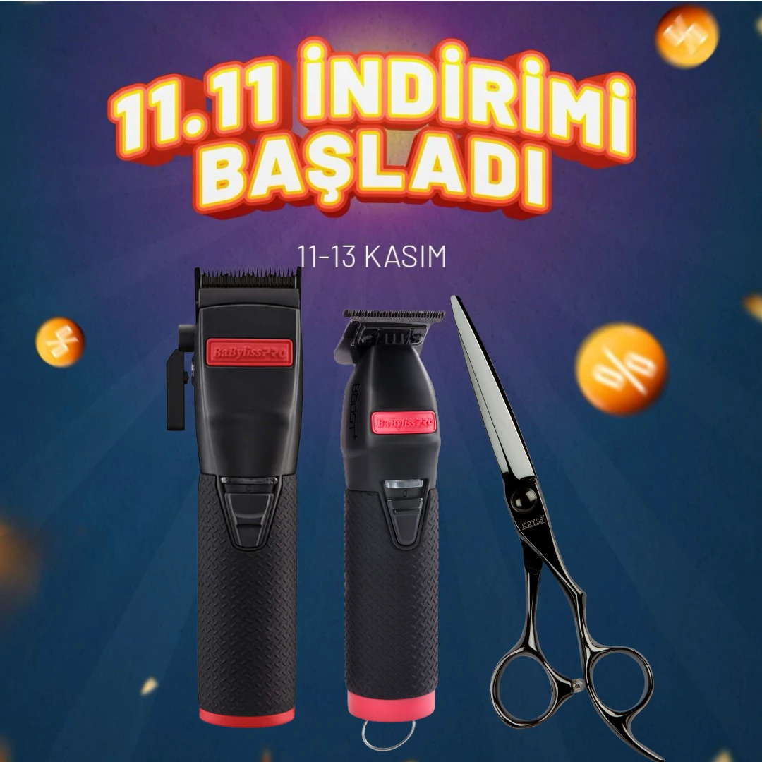 Babyliss Kırmızı Set + YNF Siyah Makas Profesyonel Kombin