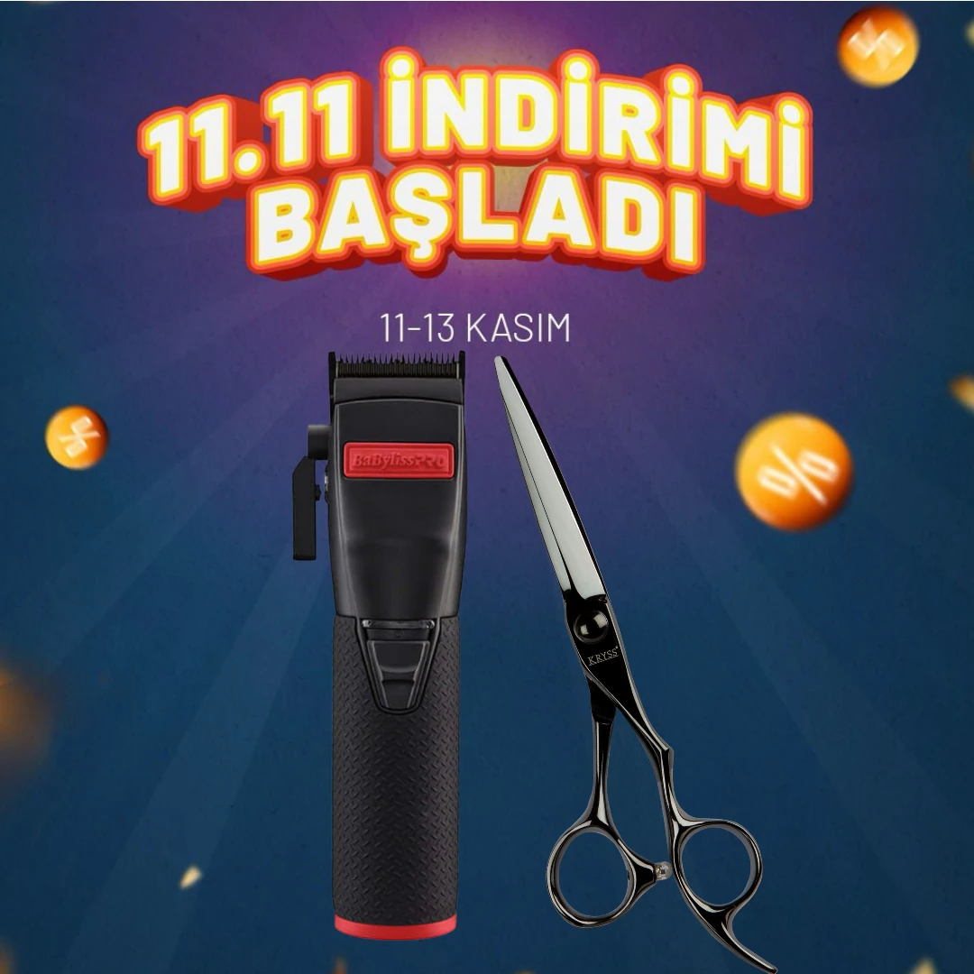 Babyliss Kırmızı Saç Makinesi + YNF Siyah Makas Seti