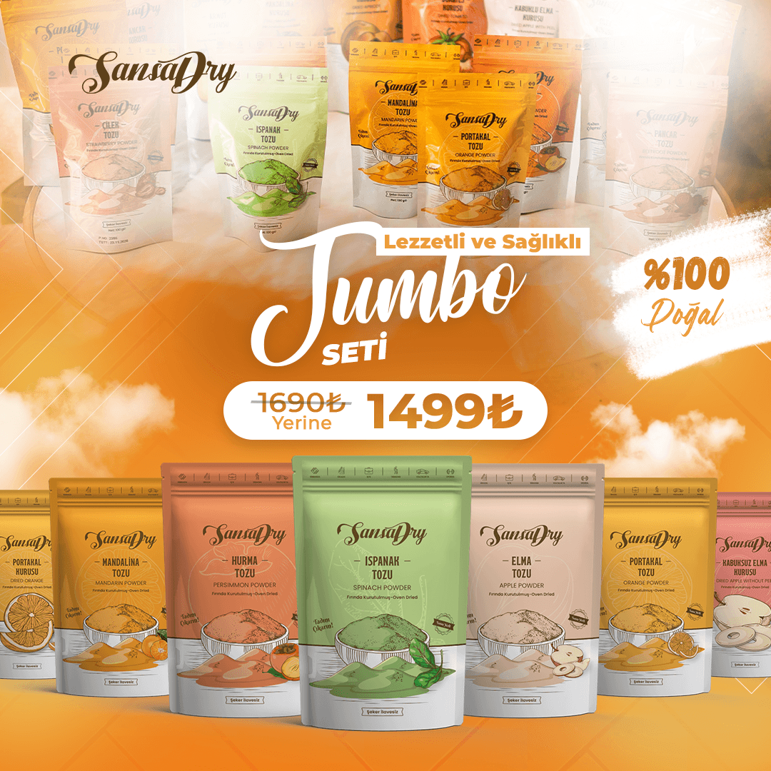 Jumbo Seti – Tüm Doğal Toz ve Kurutulmuş Meyveler Tek Pakette