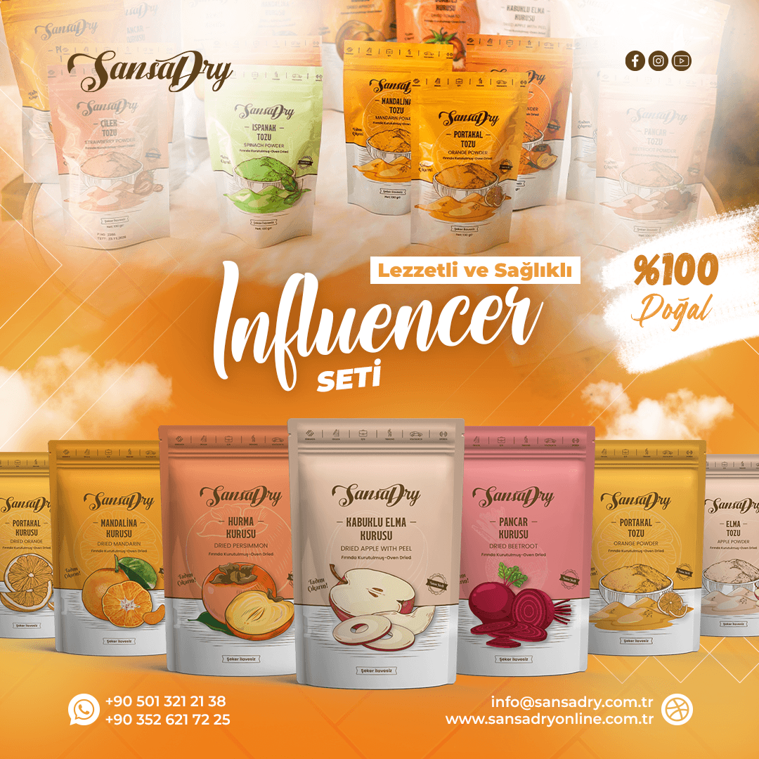 Jumbo Influencer Seti – Doğal Toz ve Kurutulmuş Meyve Paketi
