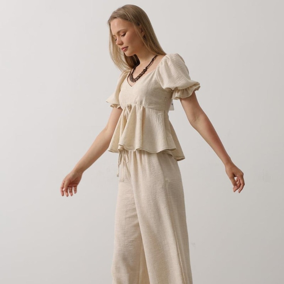 Fiyonklu Yarım Balon Kollu Takım