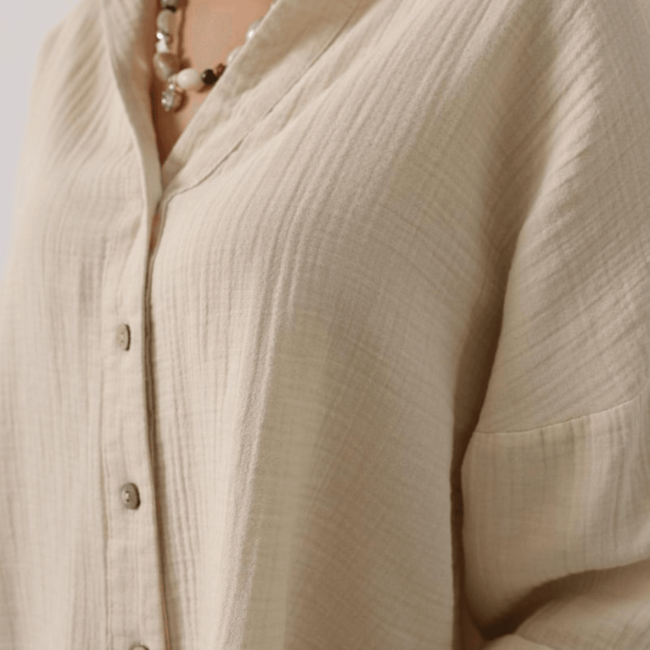 Kolları Double Müslin Gömlek