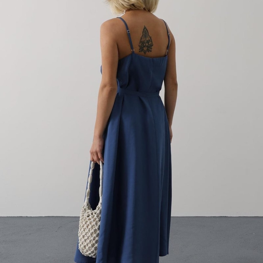 Askılı Basic Uzun Elbise