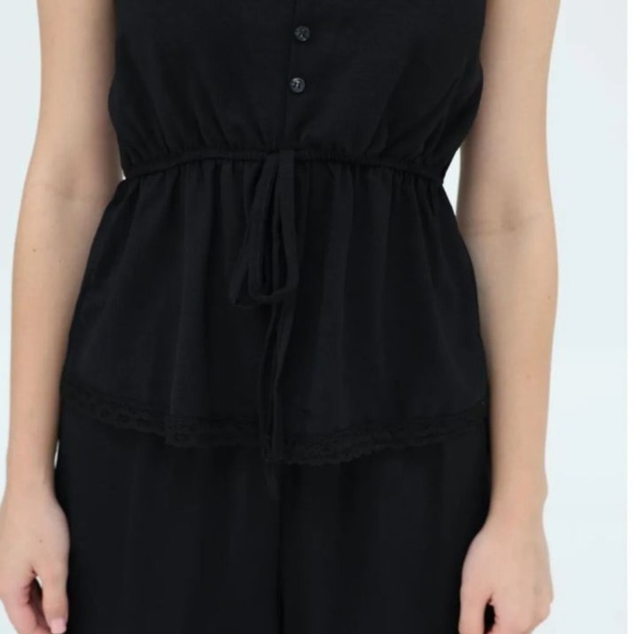 Fiyonklu Bağcık Detaylı Bluz Takım