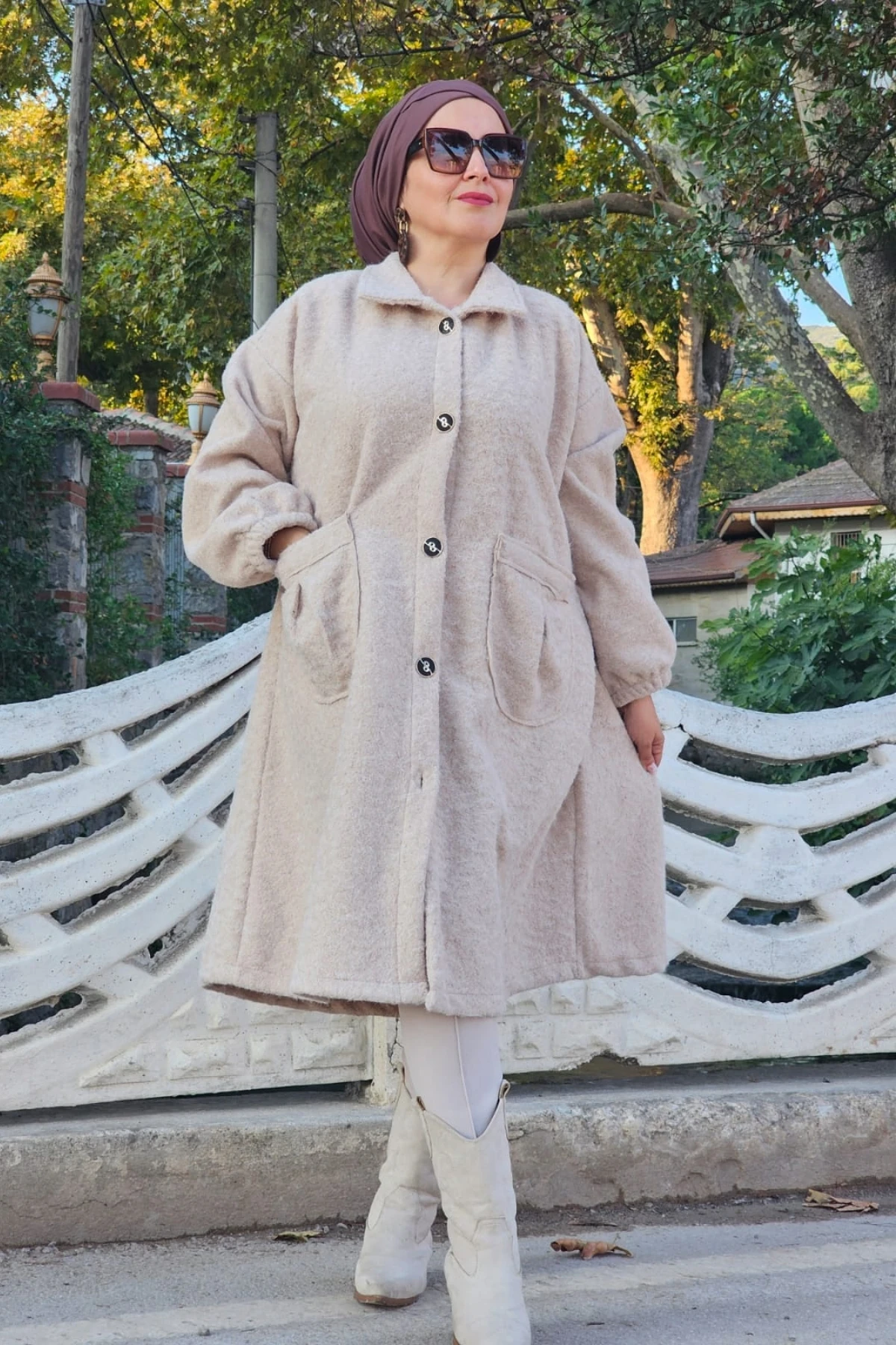 Yandan Cepli Buklet Kaban - Ekru