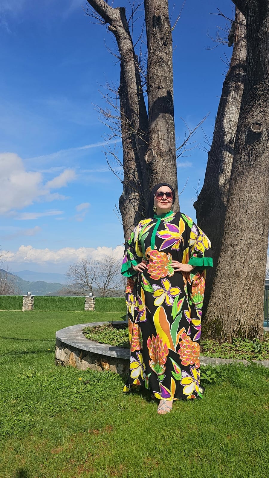 YAPRAK DESEN SALAŞ ELBİSE