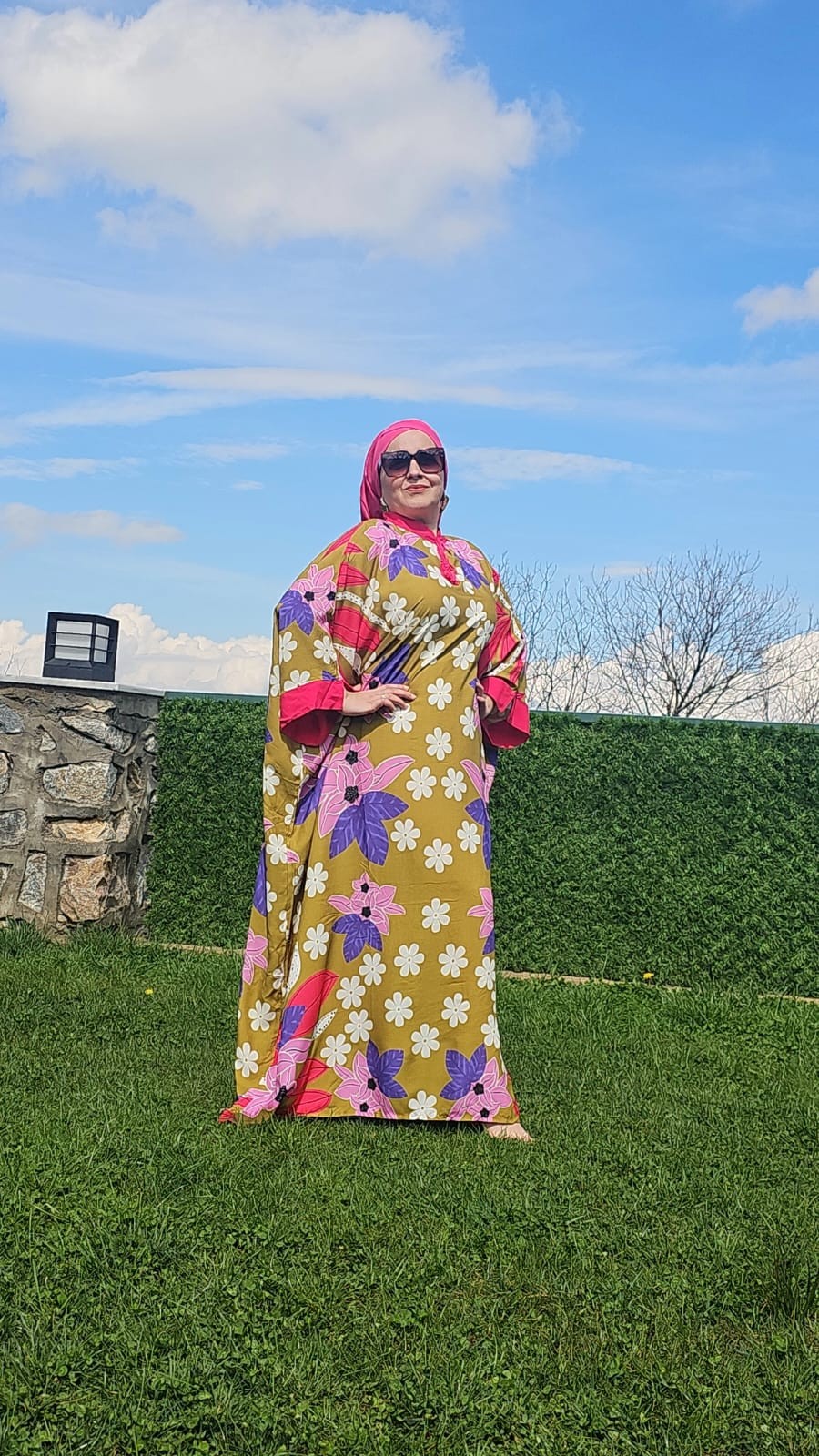 ÇİÇEK DESEN SALAŞ ELBİSE