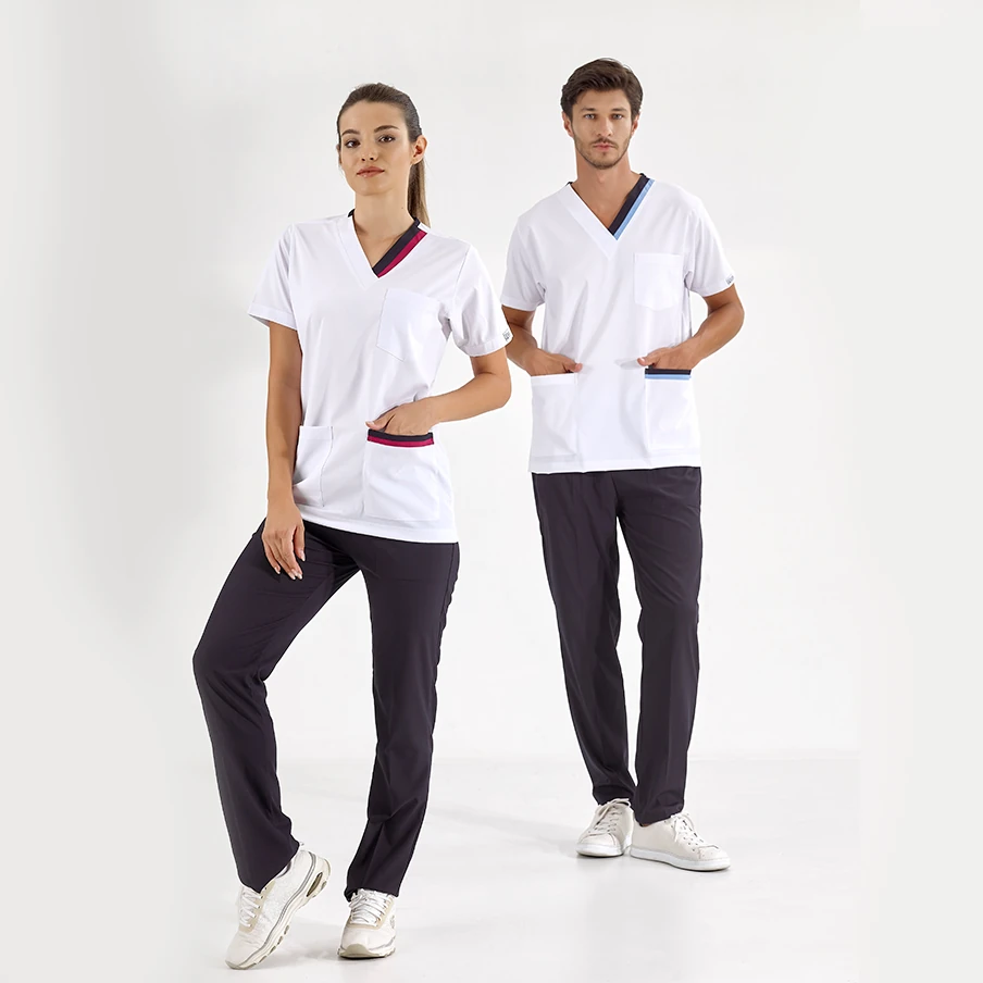 Vişne-Lacivert Çift Yaka Lüks Likra Tek Üst