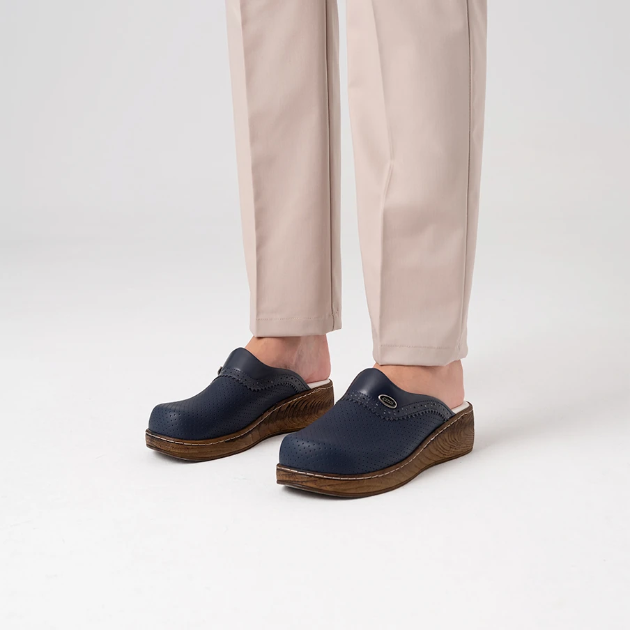 Lacivert VivaColor Desenli Bayan Sabo Terlik