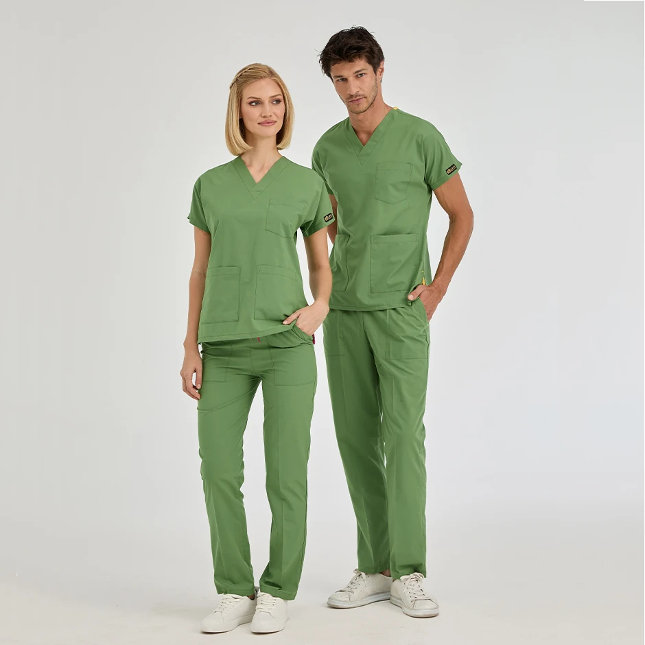 Fıstık Yeşili Dr Greys Terikoton Takım (İnce Kumaş)