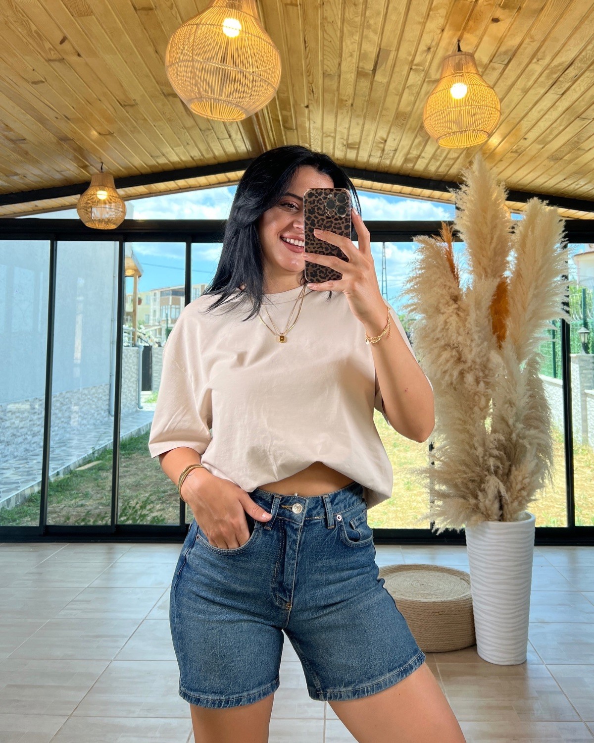 OVERSIZE BASIC T-SHIRT - Ekru