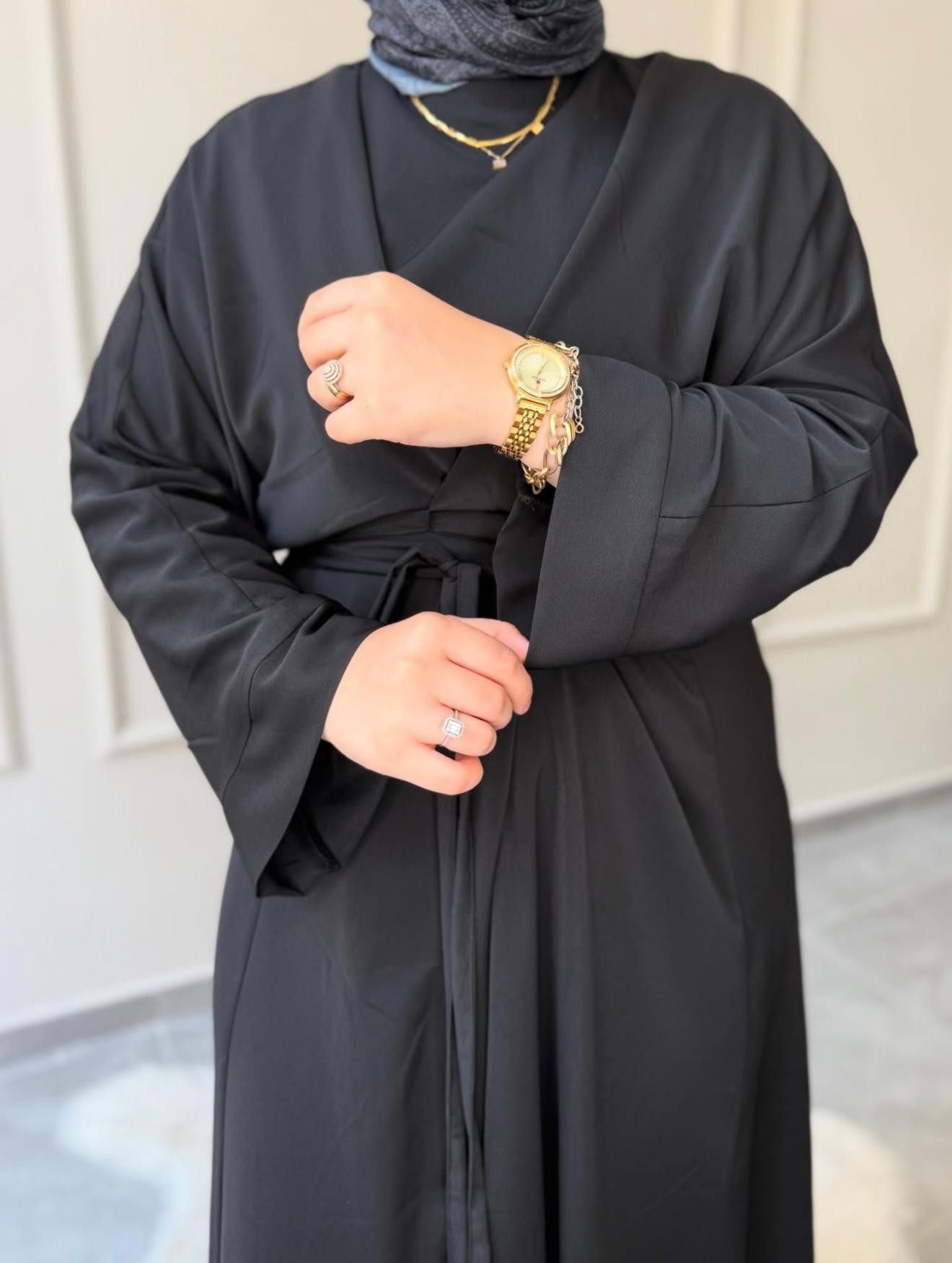 FADİME MODEL ELBİSE,  ABAYA KOL,  BEL BAĞCIKLI TESETTÜR ELBİSE