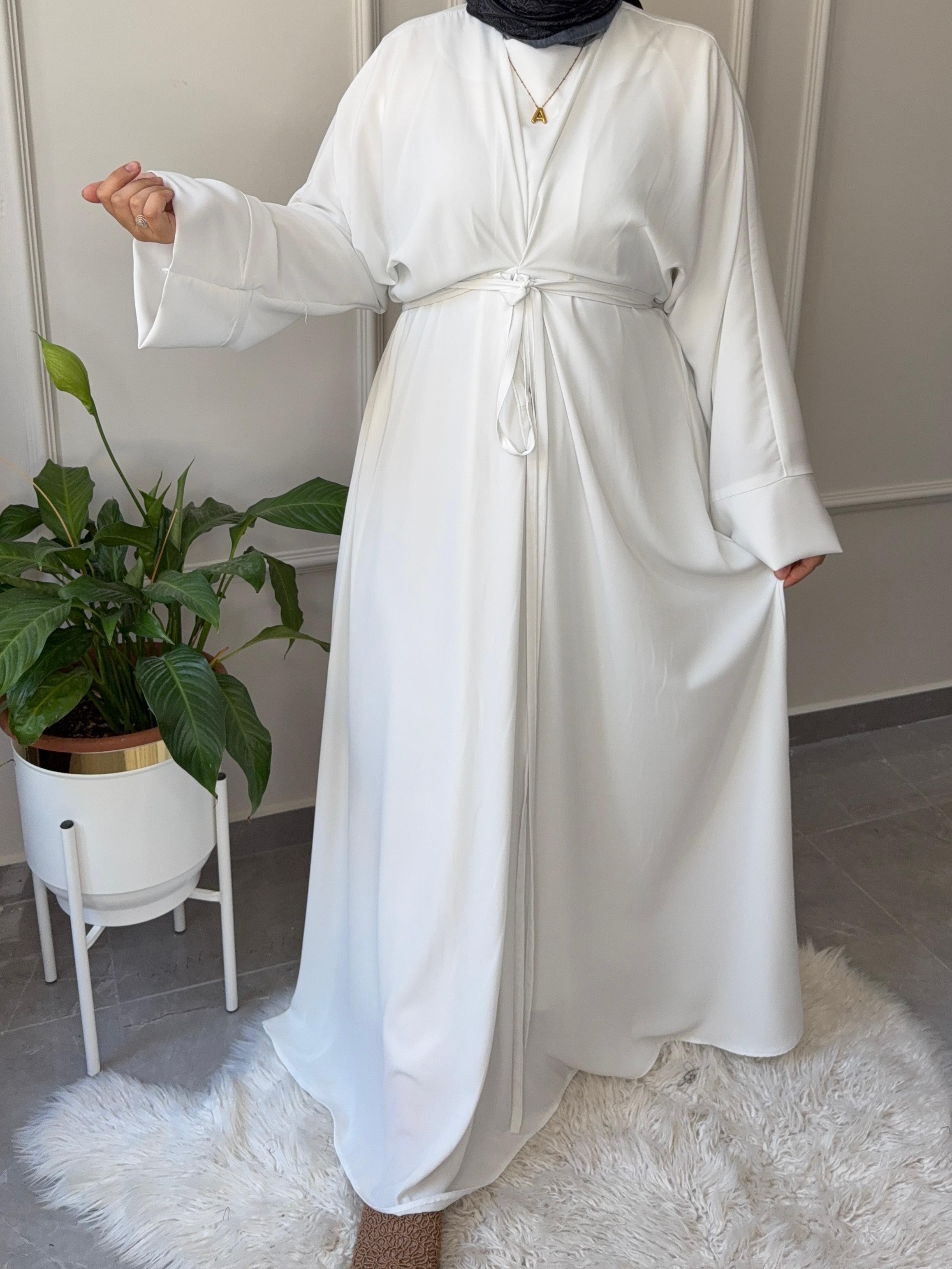 FADİME MODEL ELBİSE,  ABAYA KOL,  BEL BAĞCIKLI TESETTÜR ELBİSE