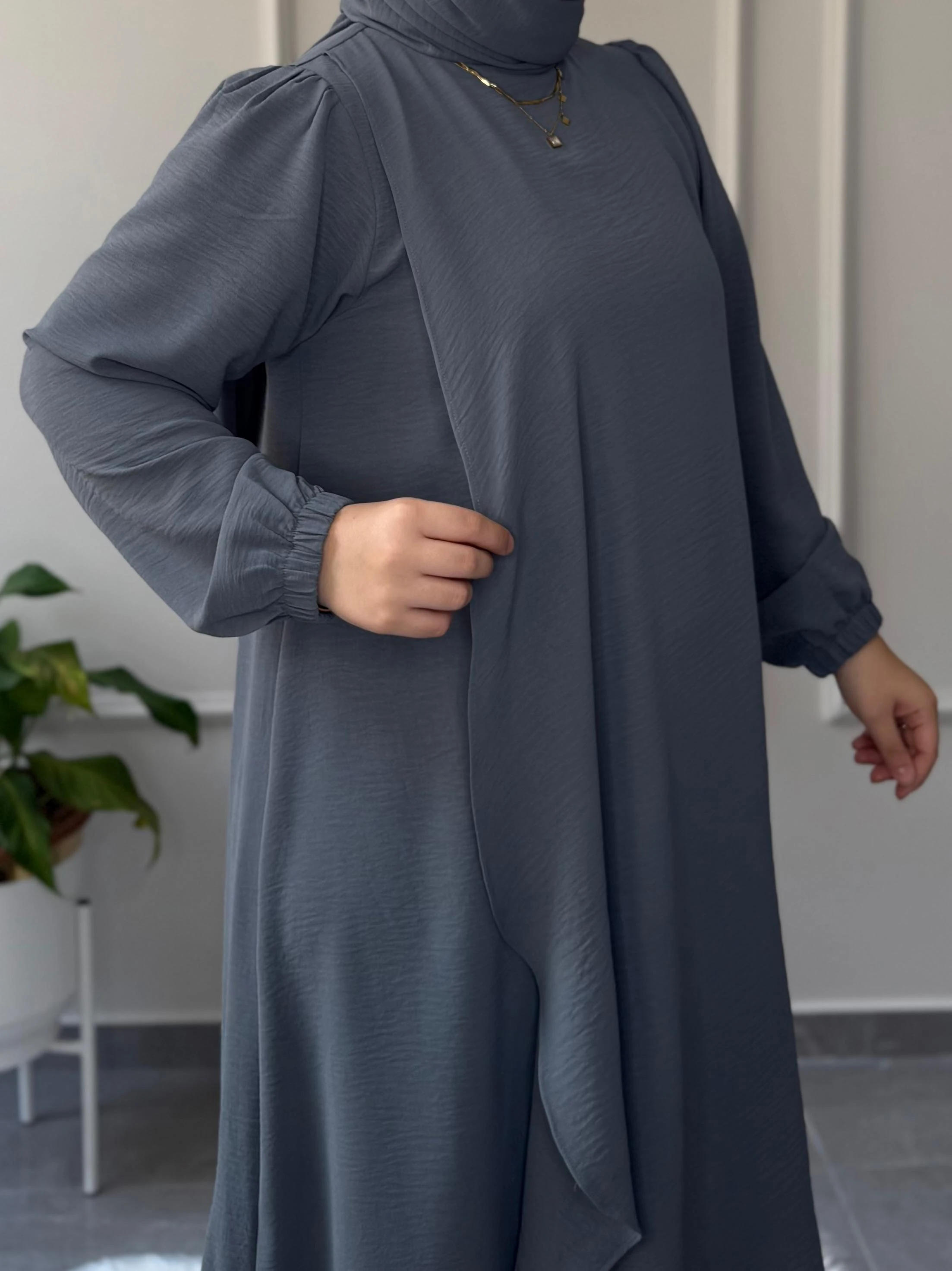 AFİFE MARKA BÜYÜK BEDEN UYUMLU AEROBİN KUMAŞ ÖN ARKA PELERİN ELBİSE 