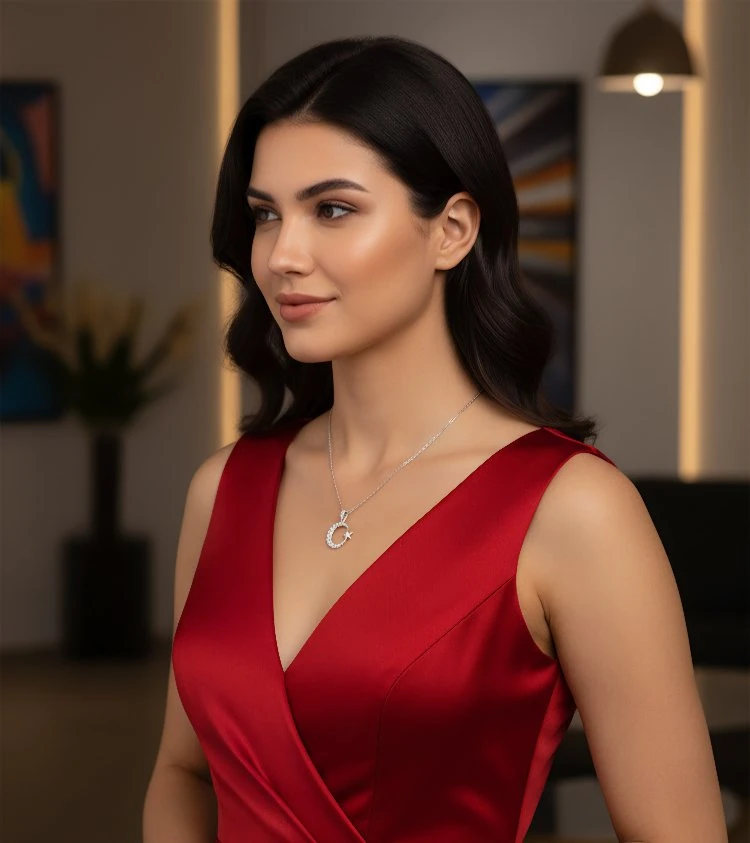 Ay Yıldız Pırıltısı Kolye image