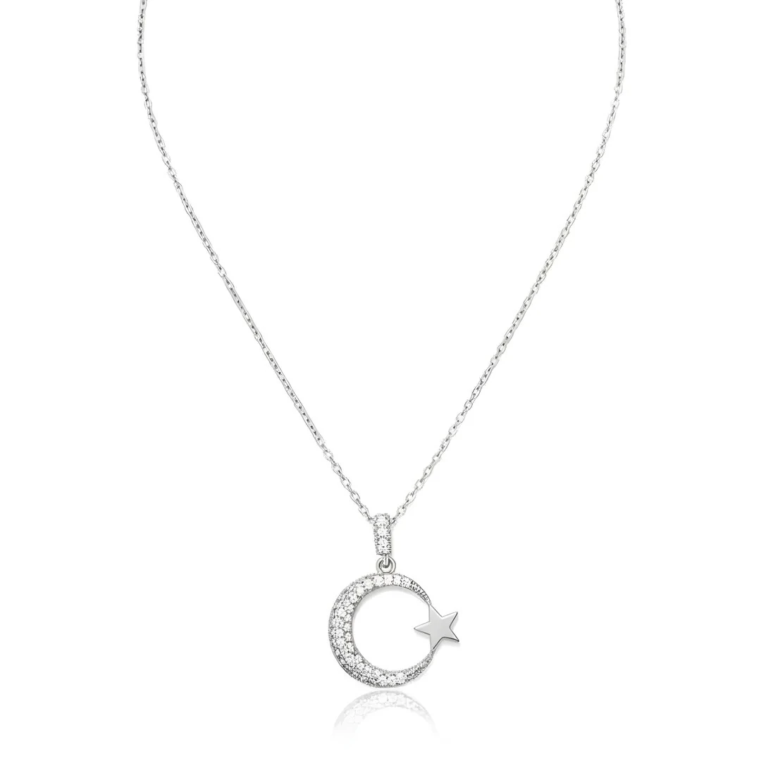 Ay Yıldız Pırıltısı Kolye