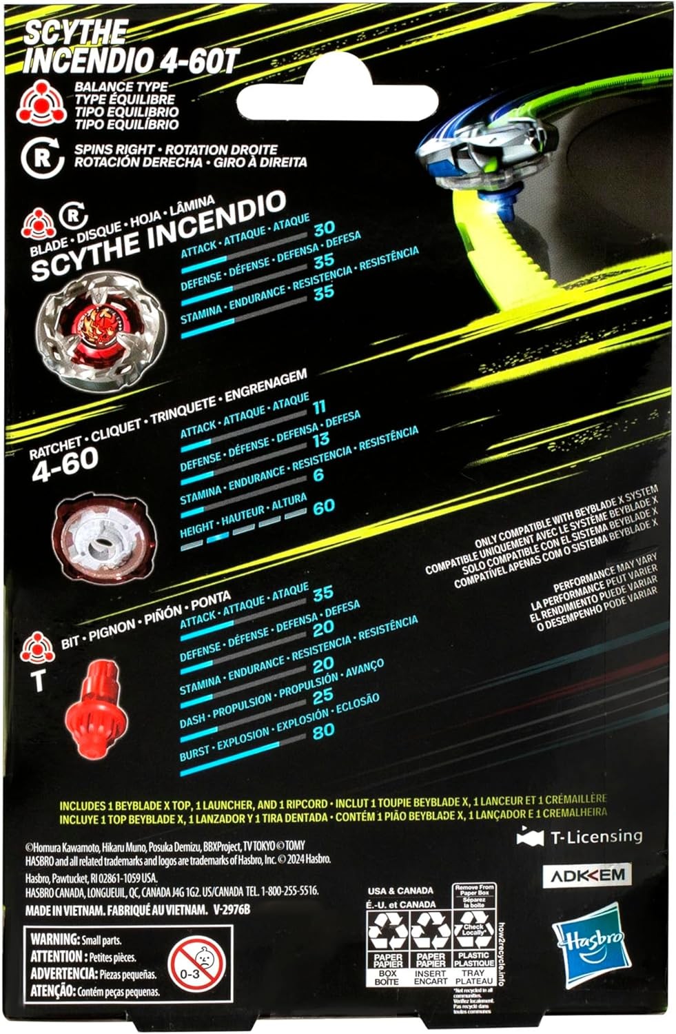 Beyblade X BX-02 Scythe Incendio 4-60T