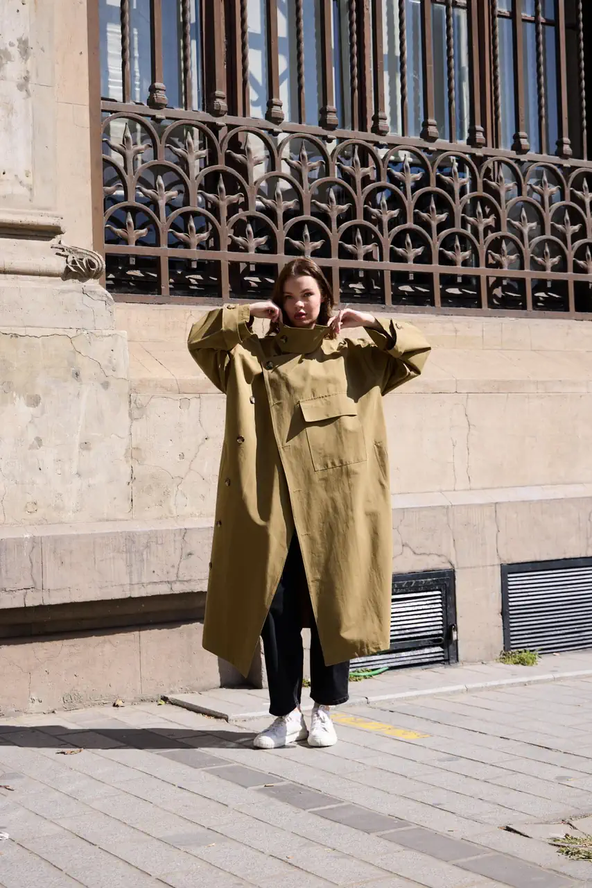 006-STİL TRENÇ - Haki