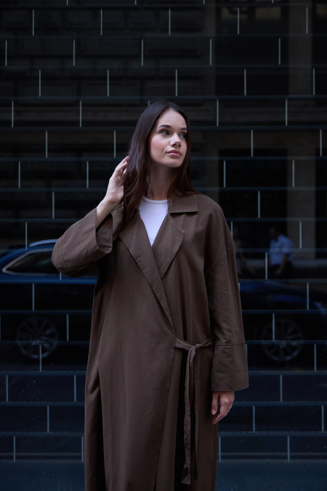 003- Keten Trenç - Kahverengi