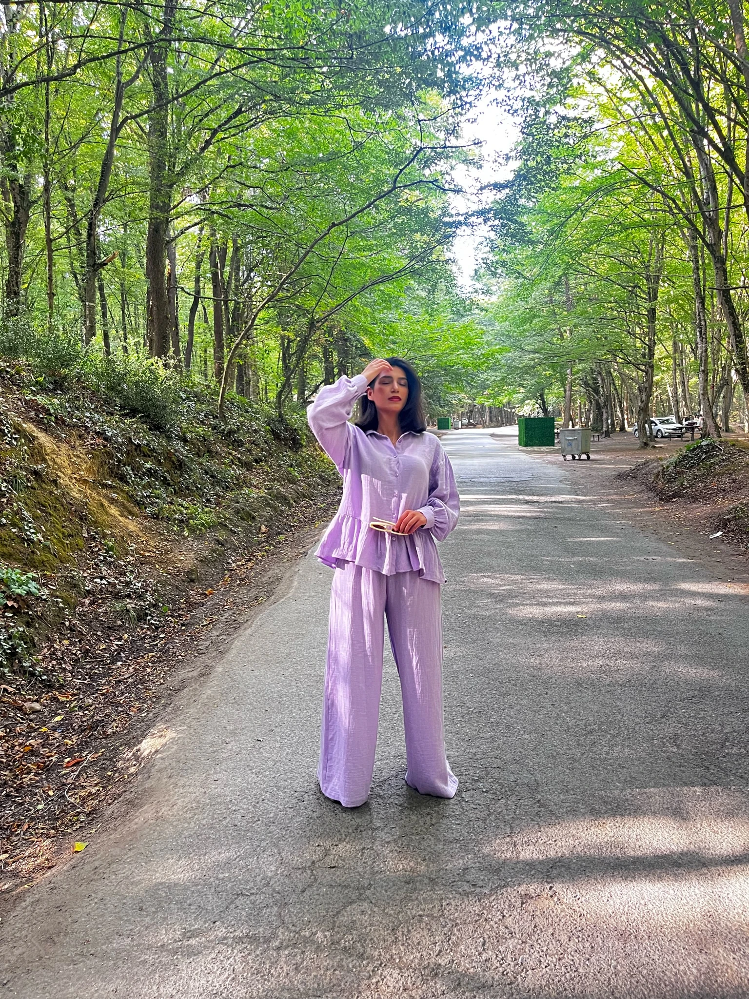 004-Müslin Pantolonlu Takım - Lila