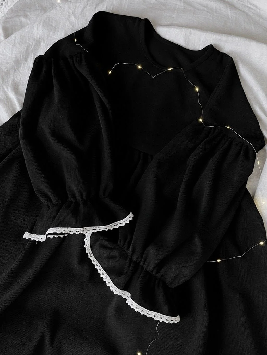 0015 kolu dantelli elbise 