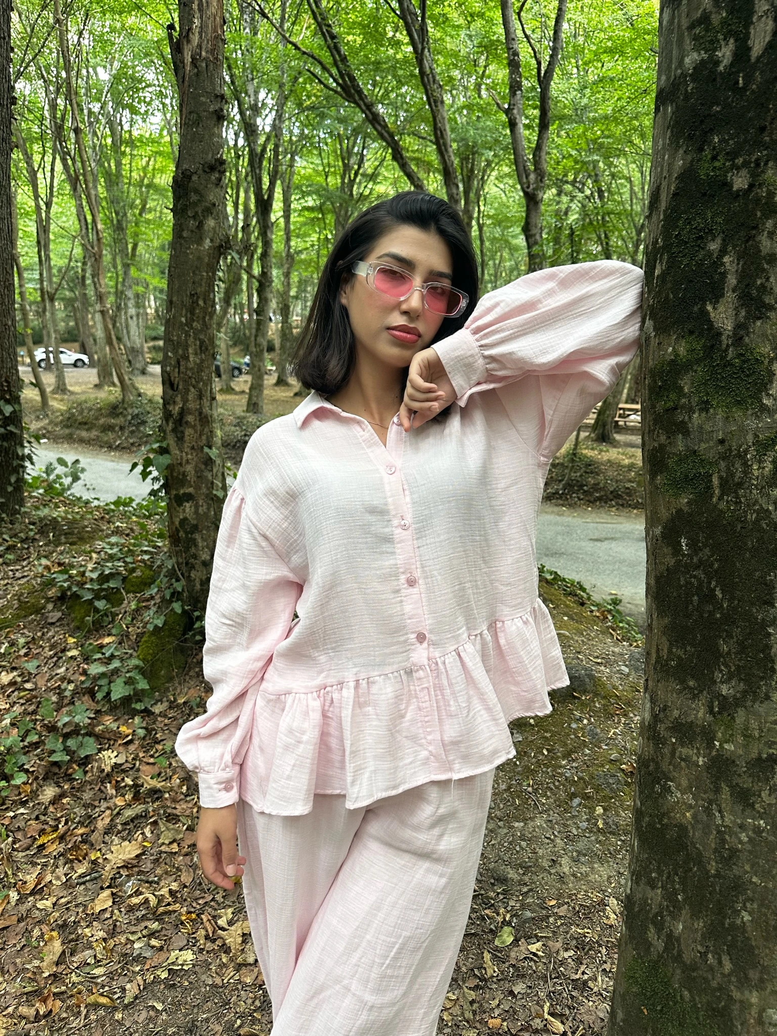 004-Müslin Pantolonlu Takım - Pudra