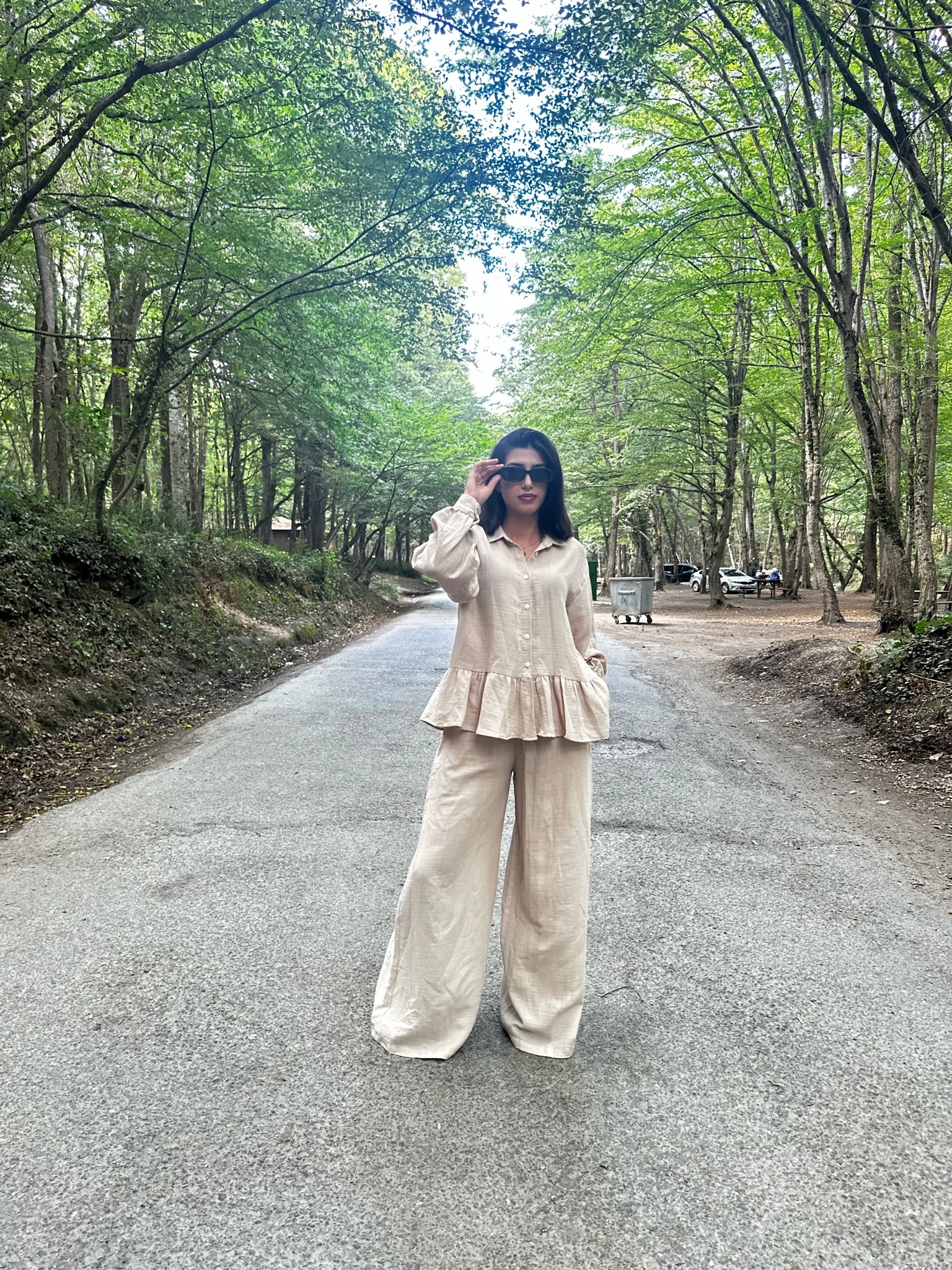 004-Müslin Pantolonlu Takım - Bej