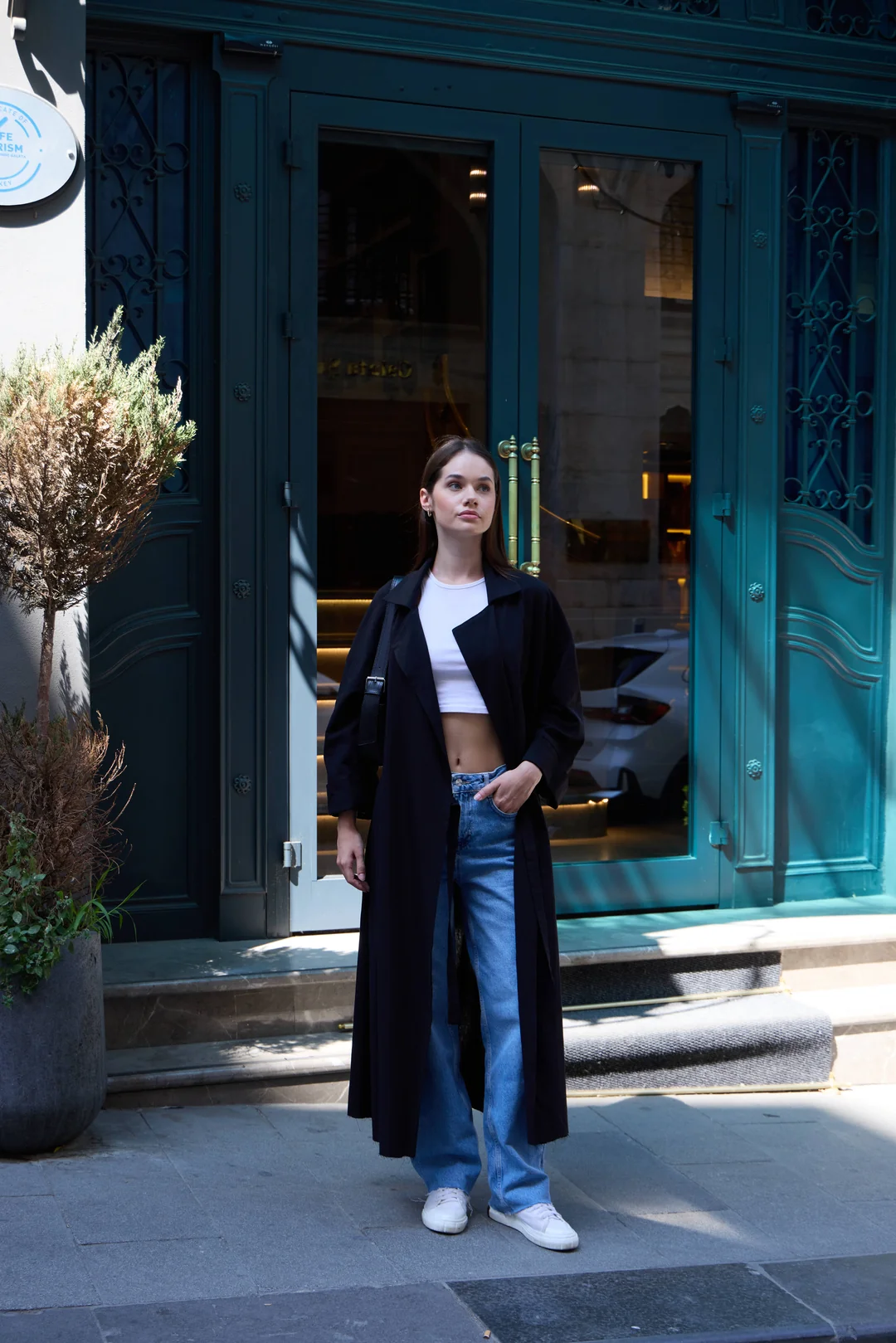 003- Keten Trenç - Siyah