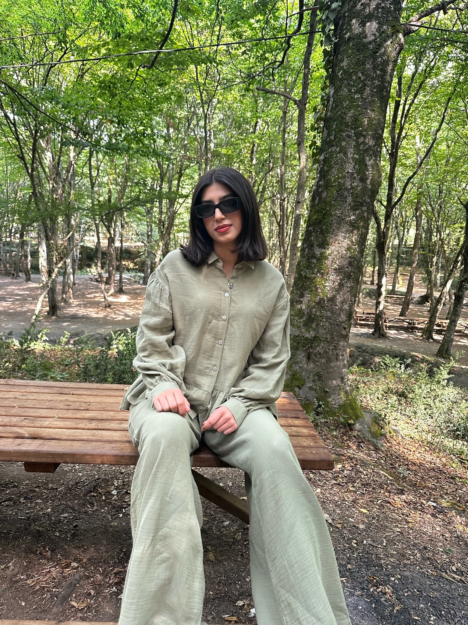 004-Müslin Pantolonlu Takım - Haki