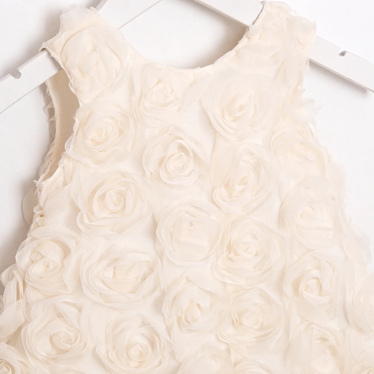 Kız Bebek Ekru Rosa Gül Tasarımlı 2li Takım