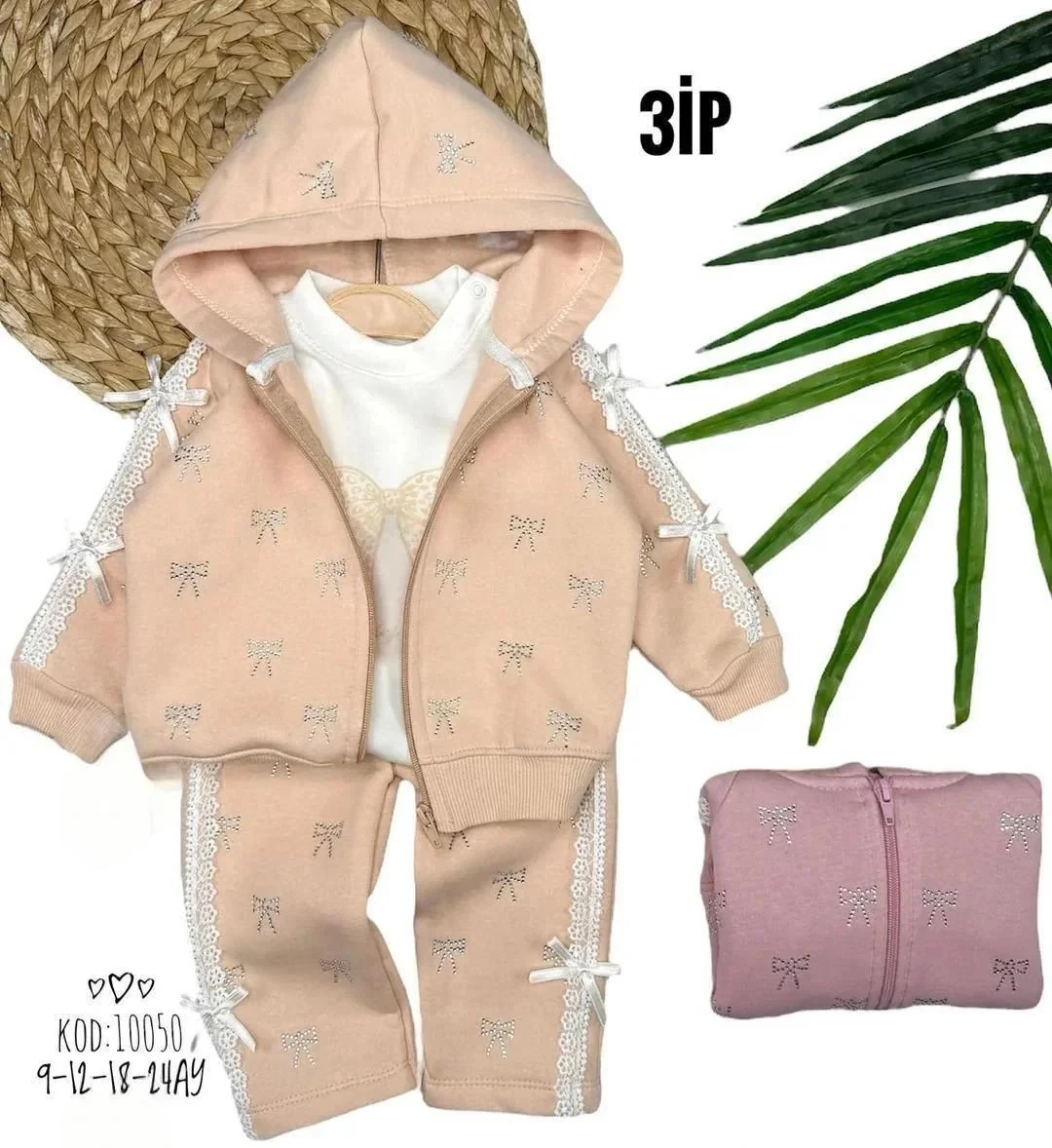 Taş Baskılı 3'lü Şardonlu Takım