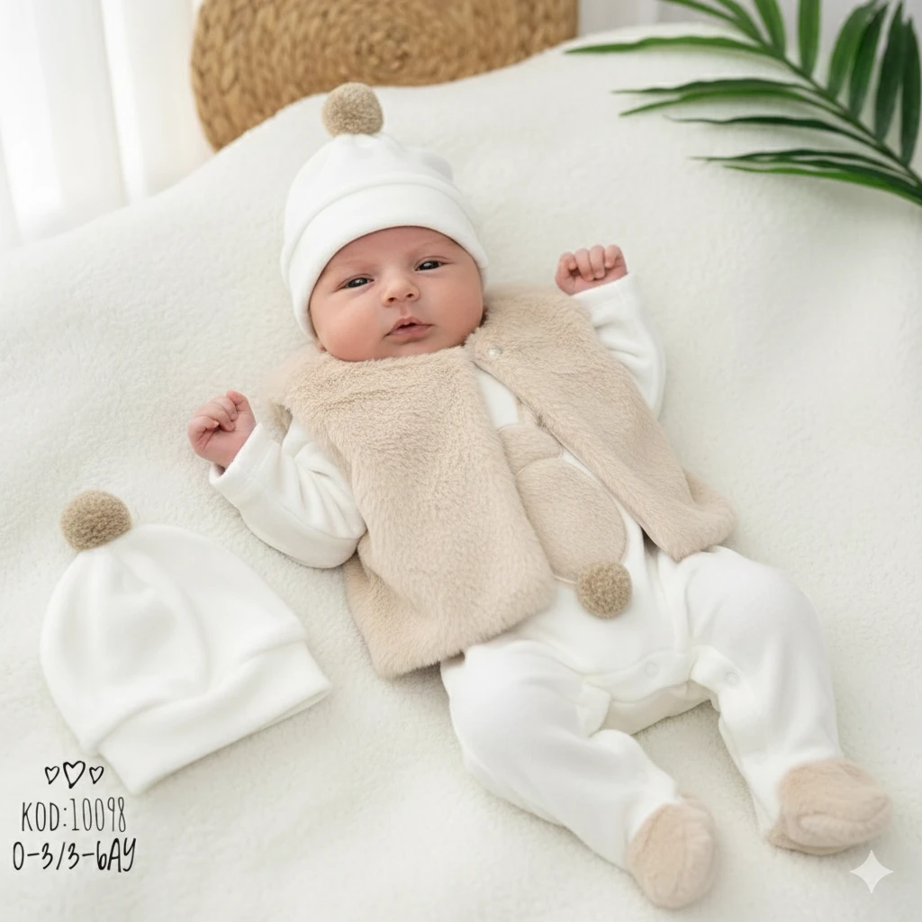 yelek şapka tulum set