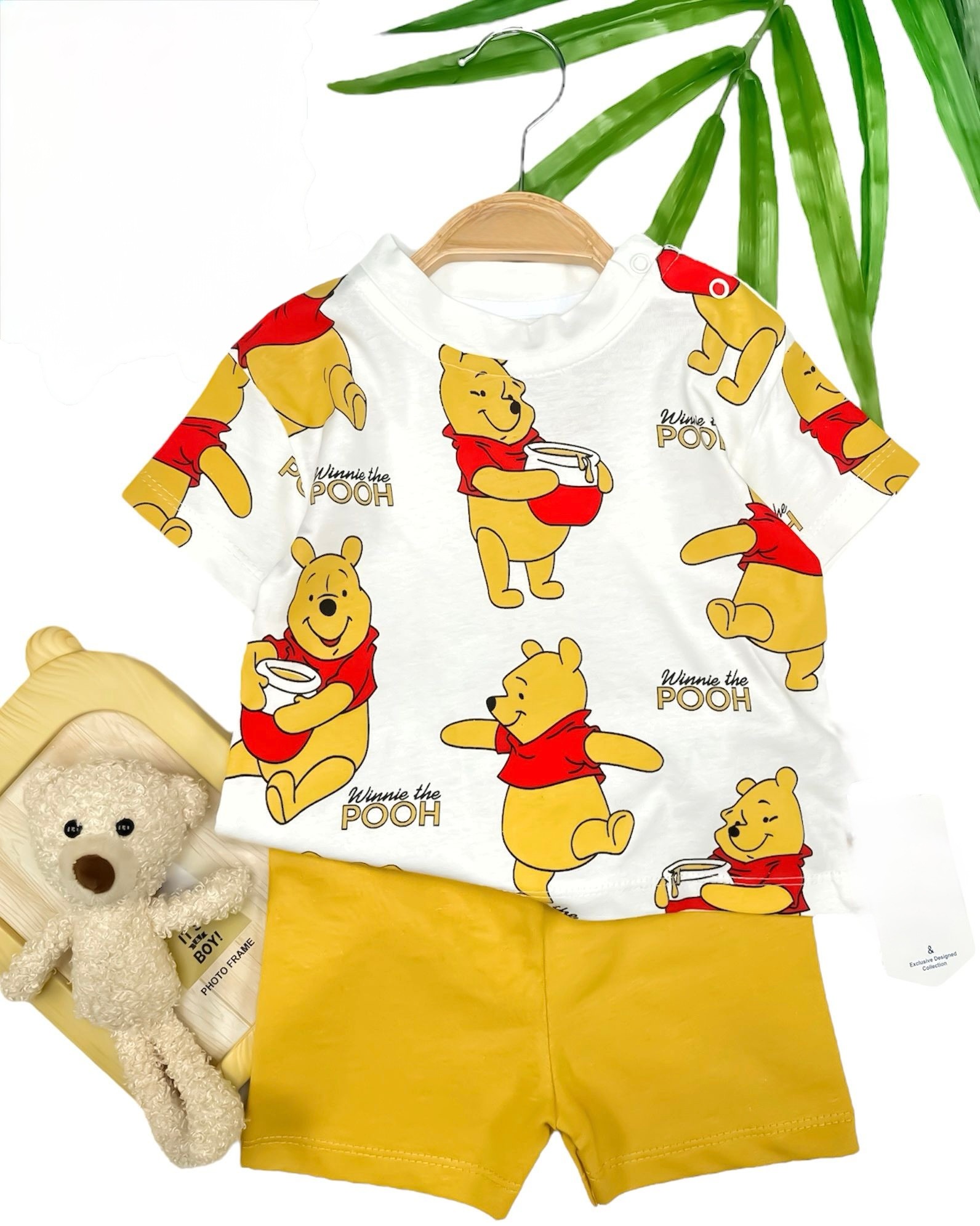 Ayı Pooh Desenli Şortlu 2'li Takım