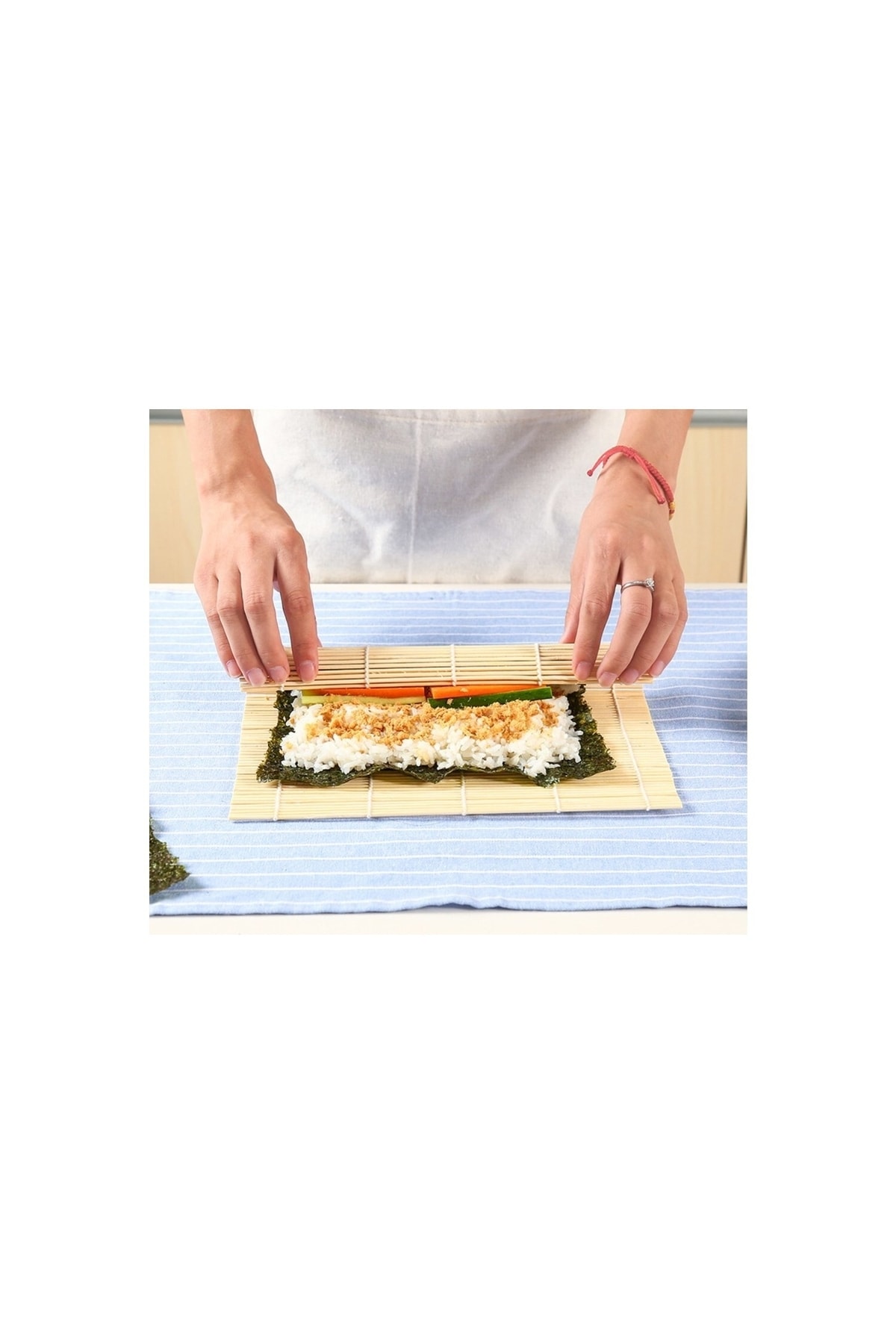 Organik Bambu Sushi Mat + Doğal Nori Sushi Yosunu
