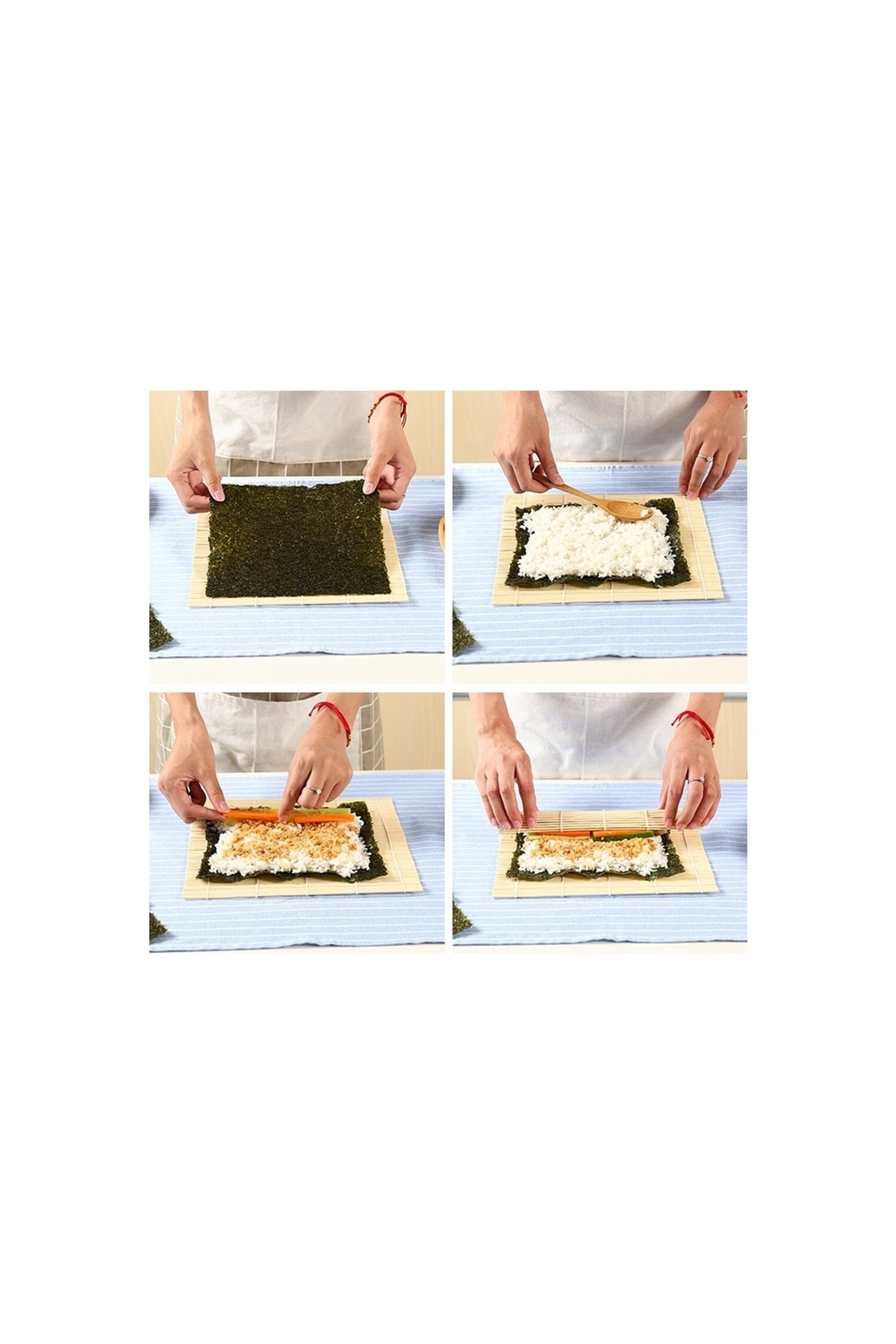 Organik Bambu Sushi Mat + Doğal Nori Sushi Yosunu
